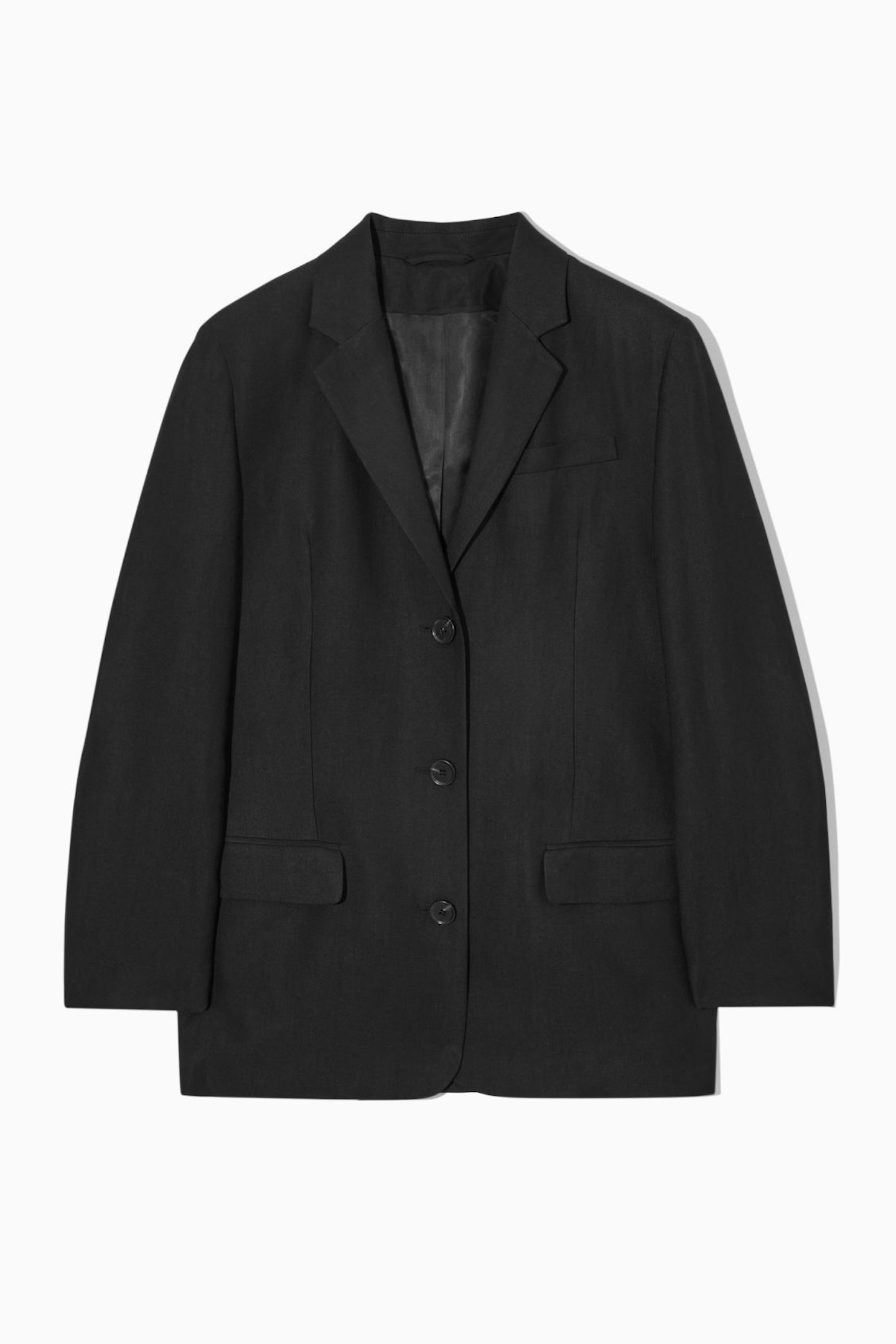 COS,Relaxed-Fit Linen-Blend Blazer