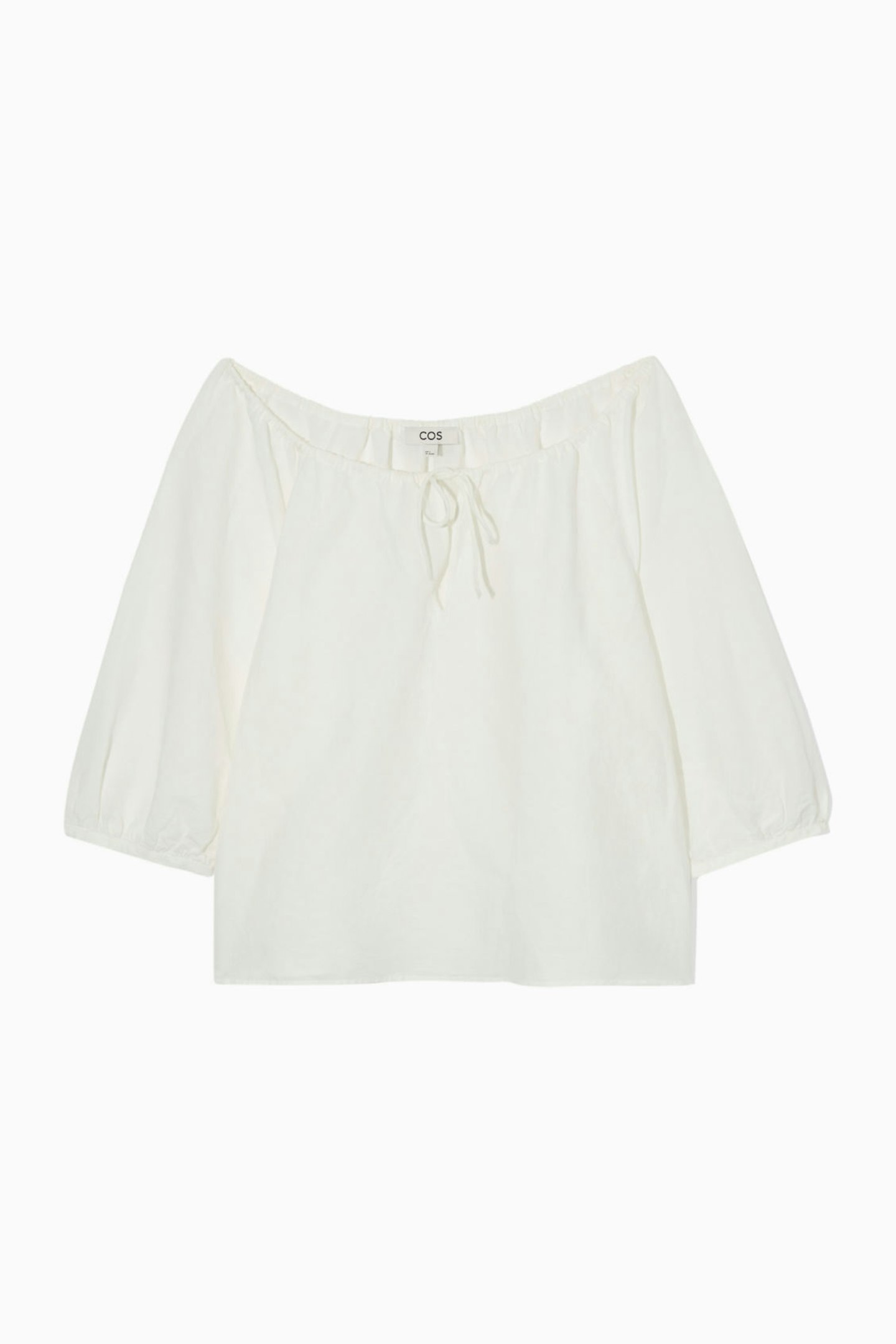 COS, Ballerina-Neck Floaty Linen Blouse