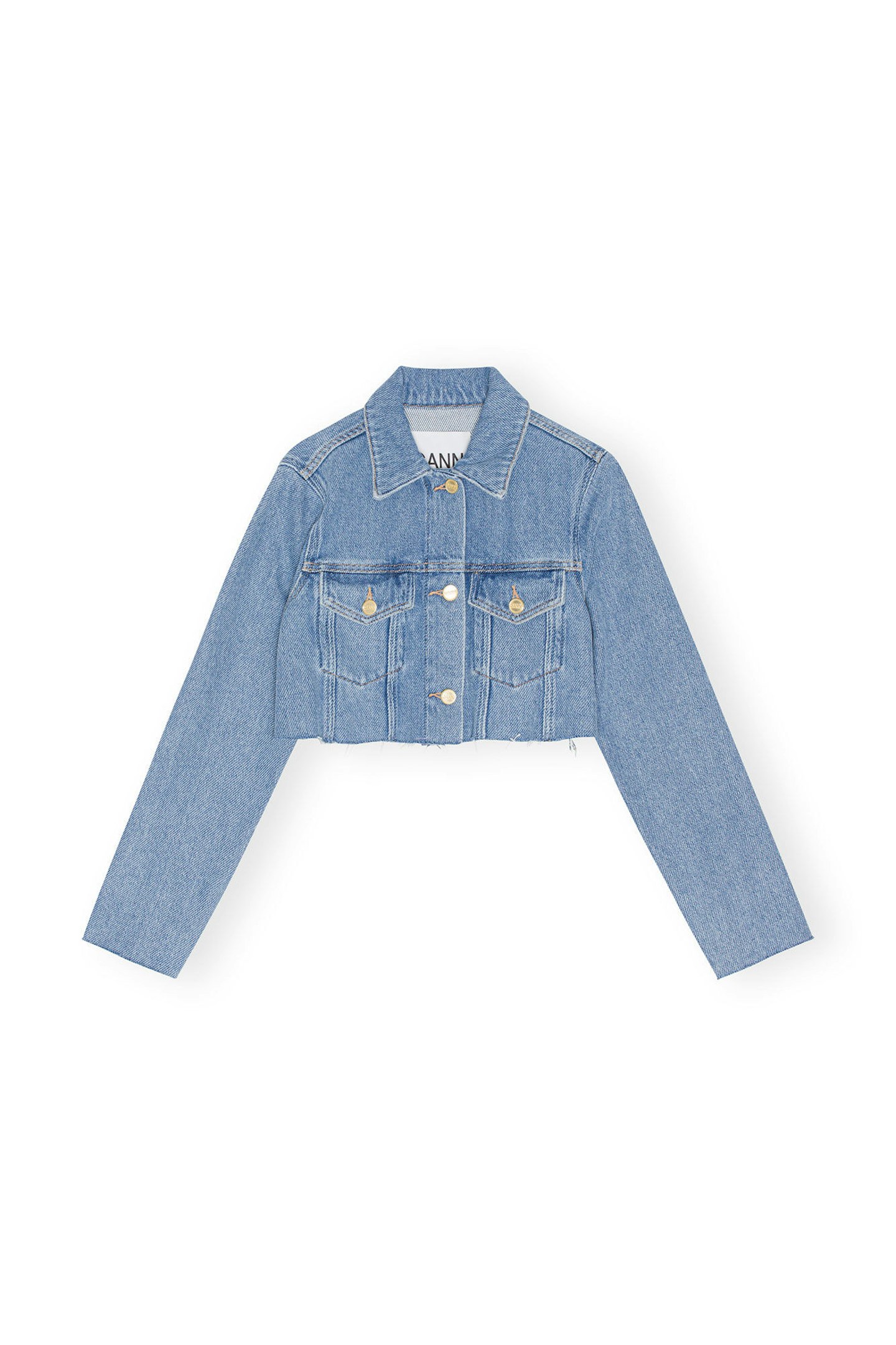 Ganni, Heavy Denim Cropped Trucker Jacket