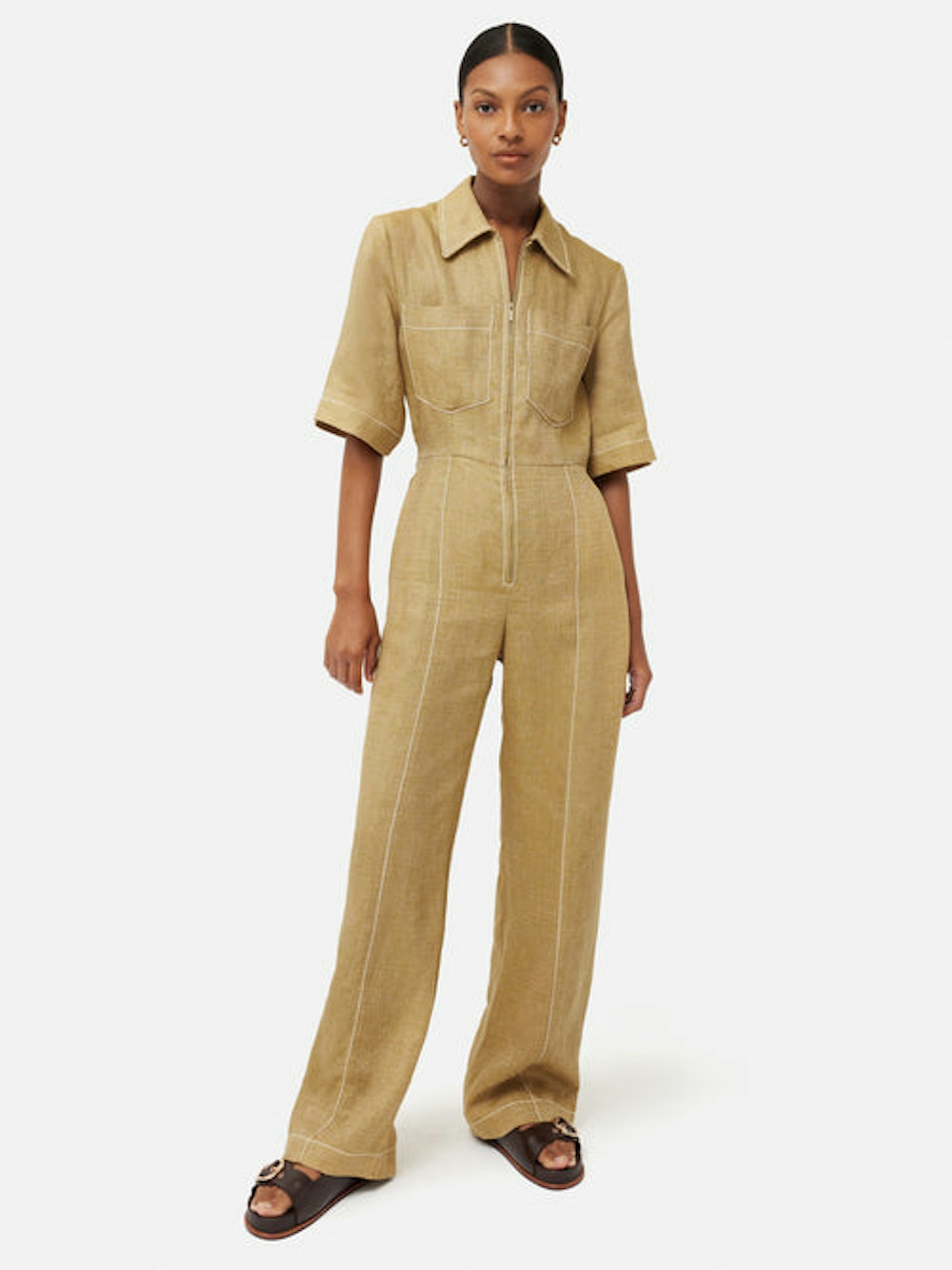 Jigsaw, Linen Wide-Leg Jumpsuit