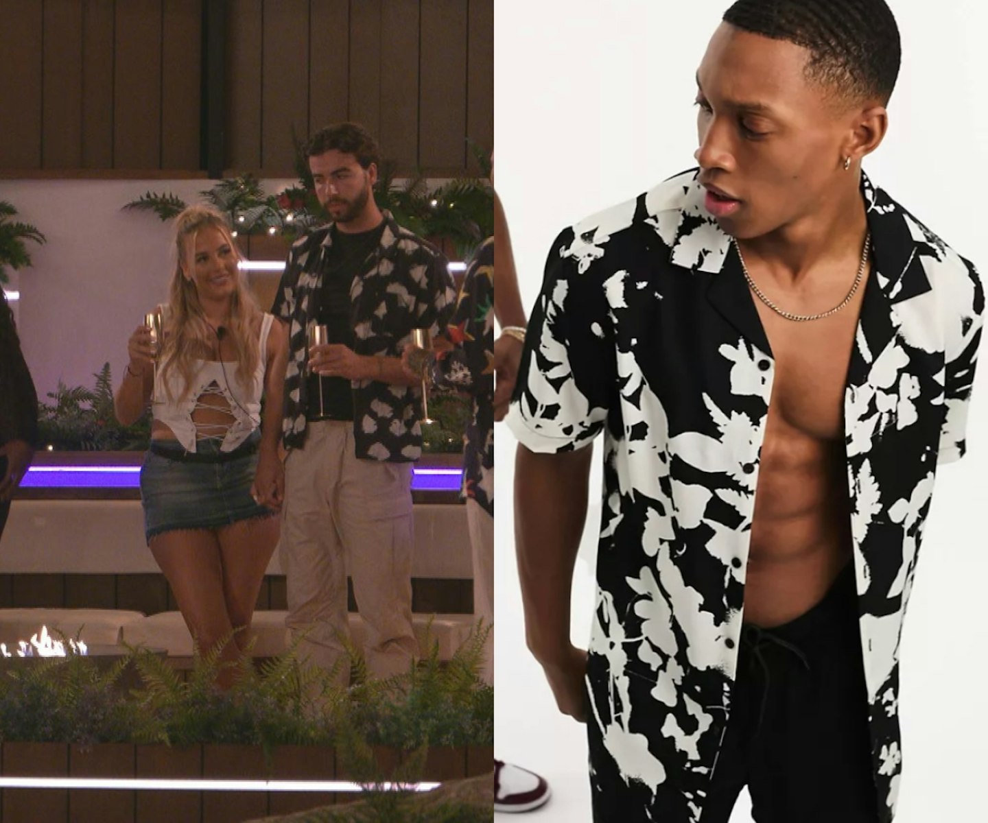 Sammy's Black-White Floral Shirt