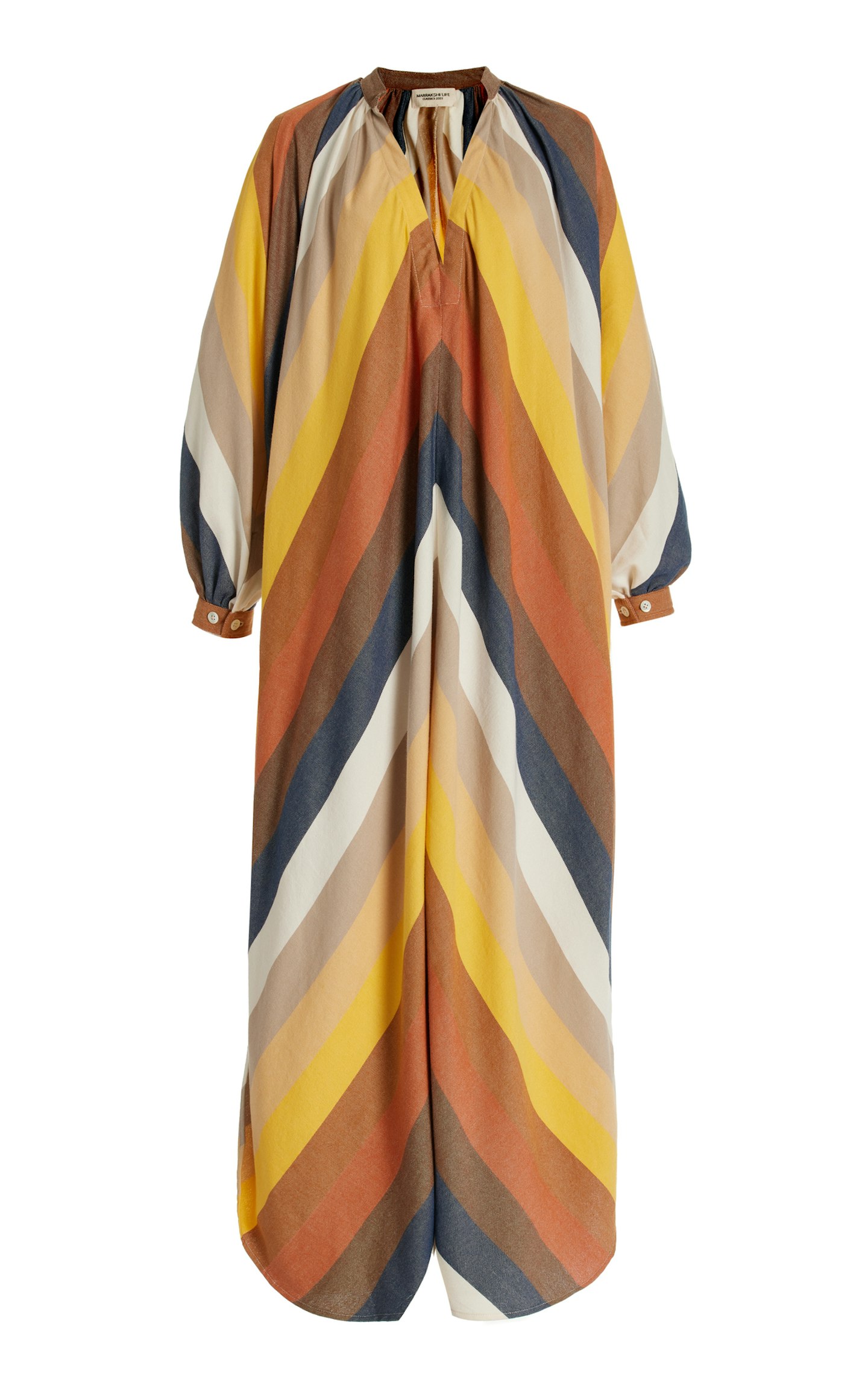 Marrakshi Life, Touareg Oversized Striped Cotton Maxi Dress