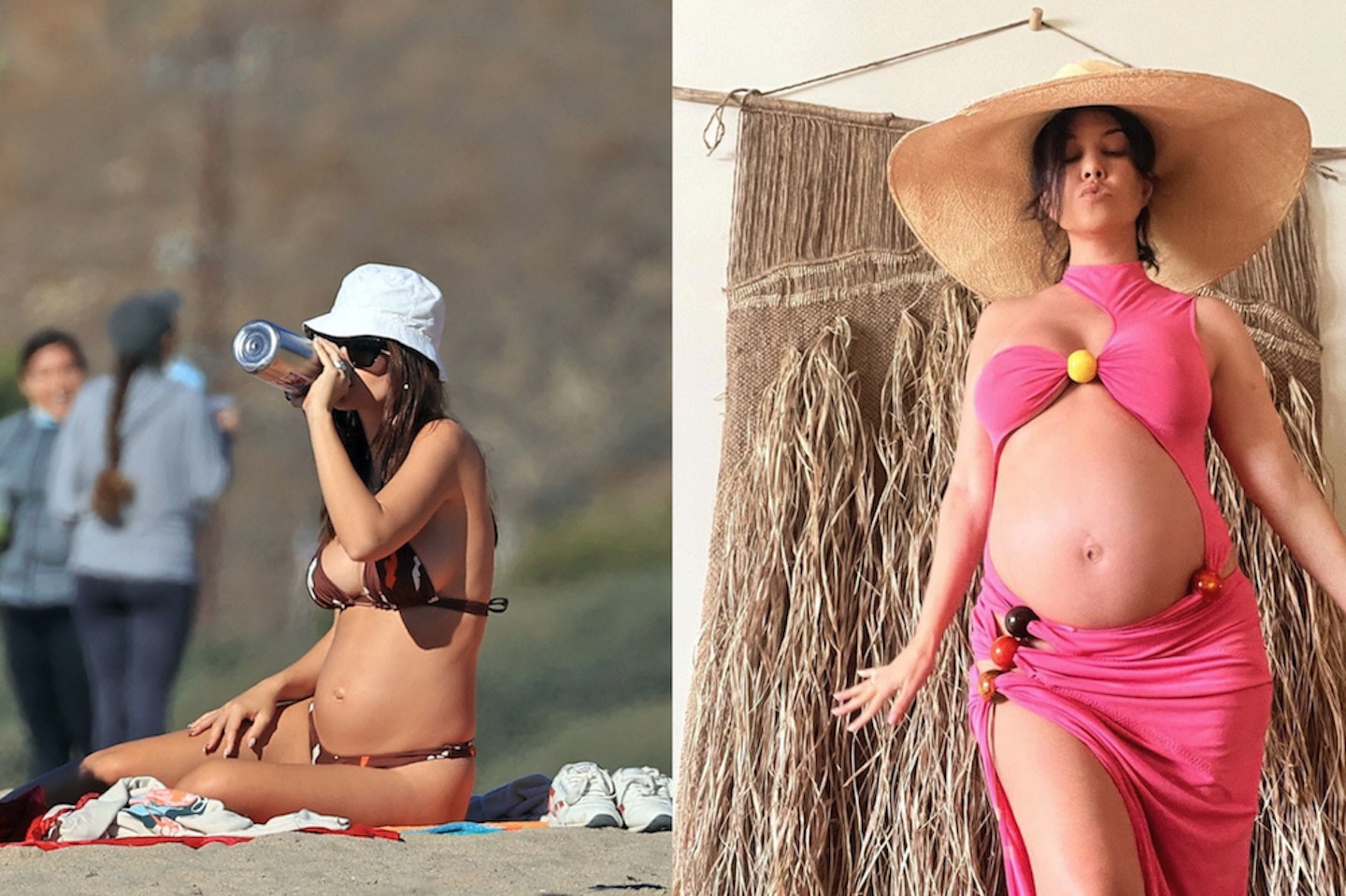 Emily Ratajkowski and Kourtney Kardashian in maternity swimwear