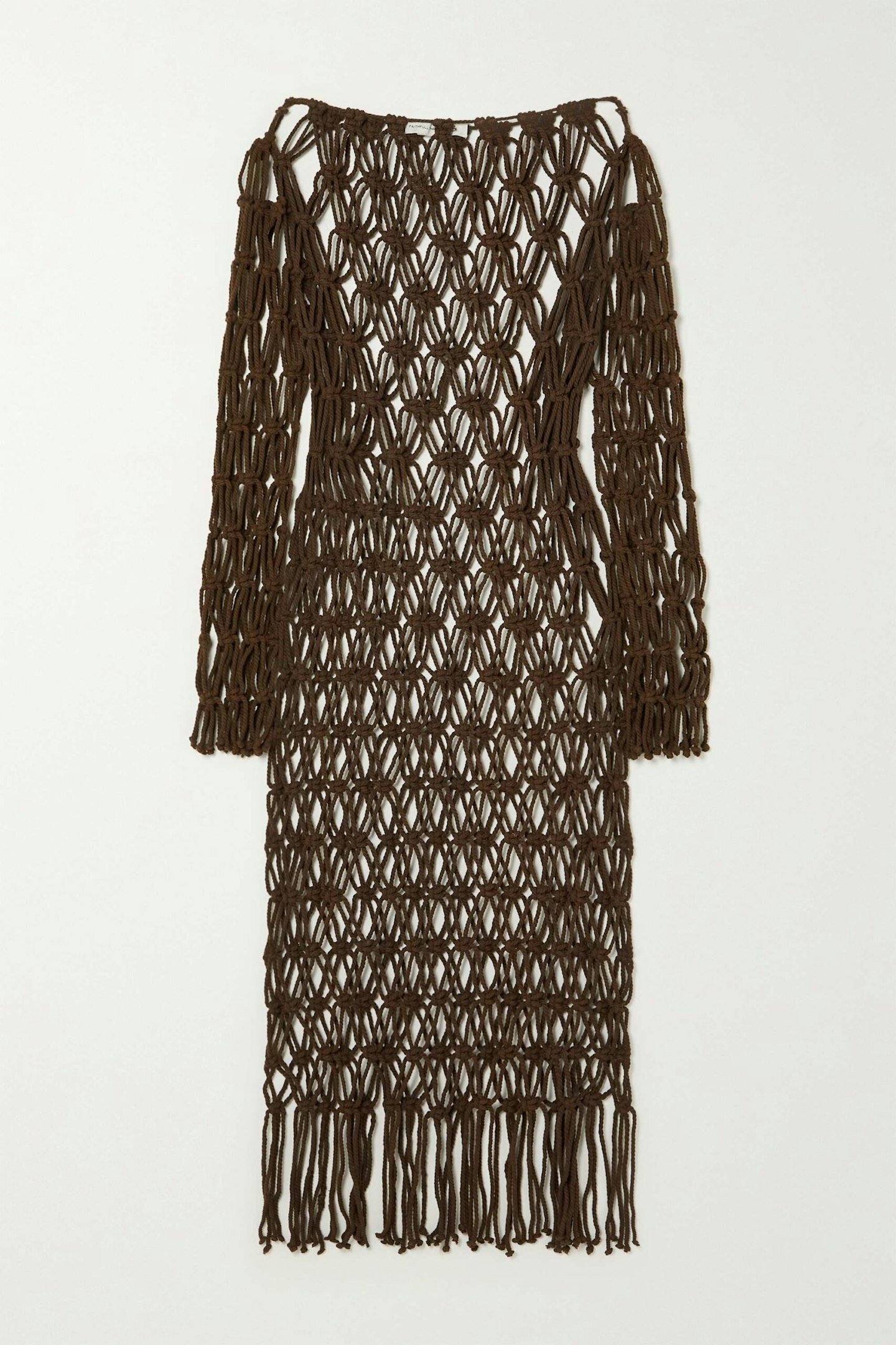 Monikh X Faithfull The Brand, Sintra Fringed Macramé Cotton Dress