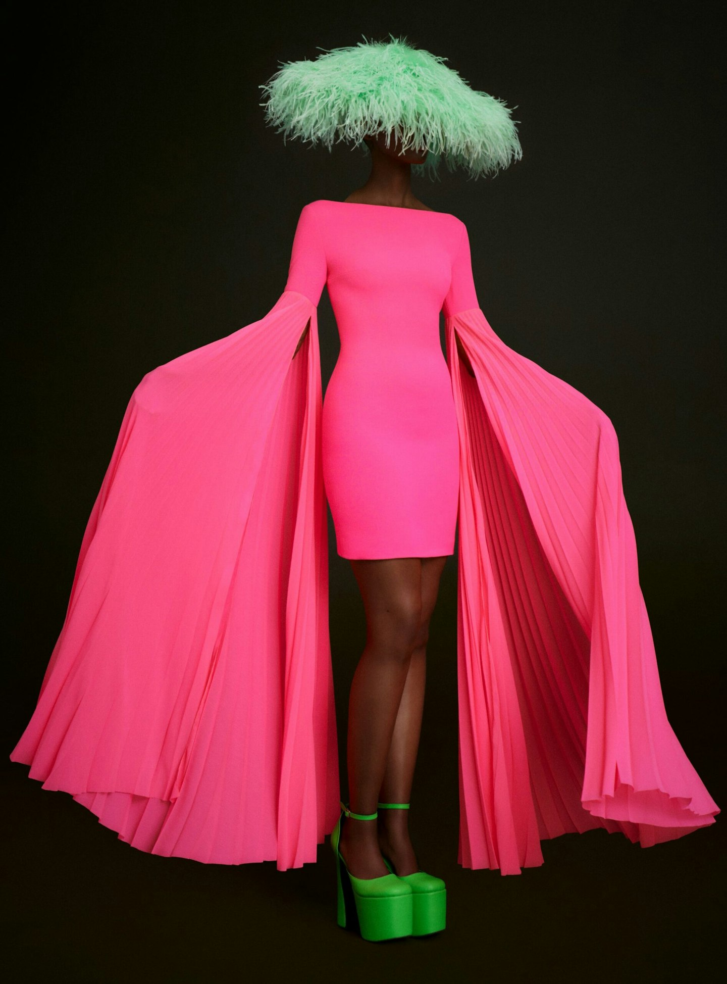 Solace London, The Peyton Mini Dress in Ultra Pink