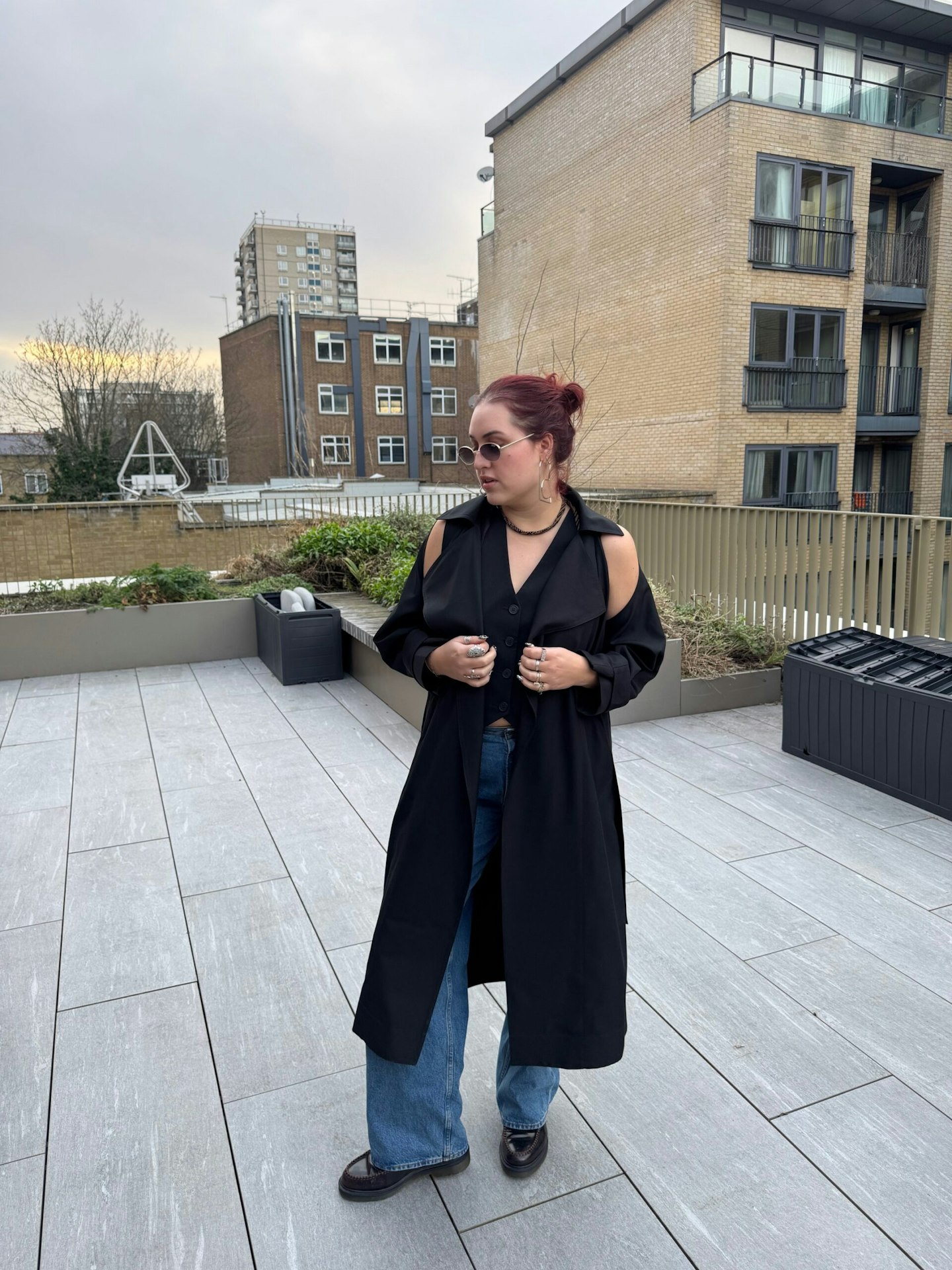 The Frankie Shop Astoria Cut-Out Tercel Lyocell-Blend Trench Coat