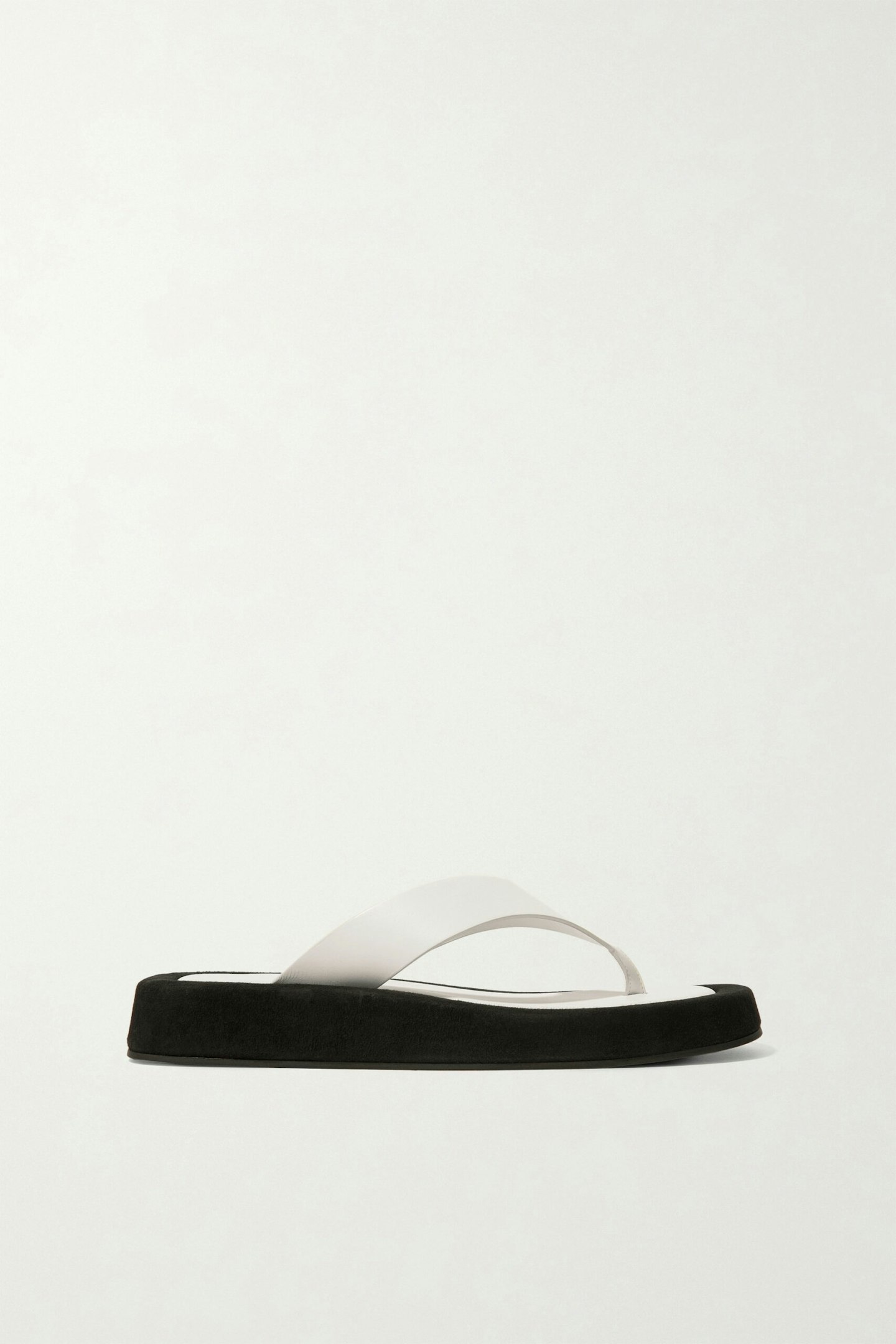 The Row, Ginza Two-Tone Leather And Suede Platform Flip-Flops