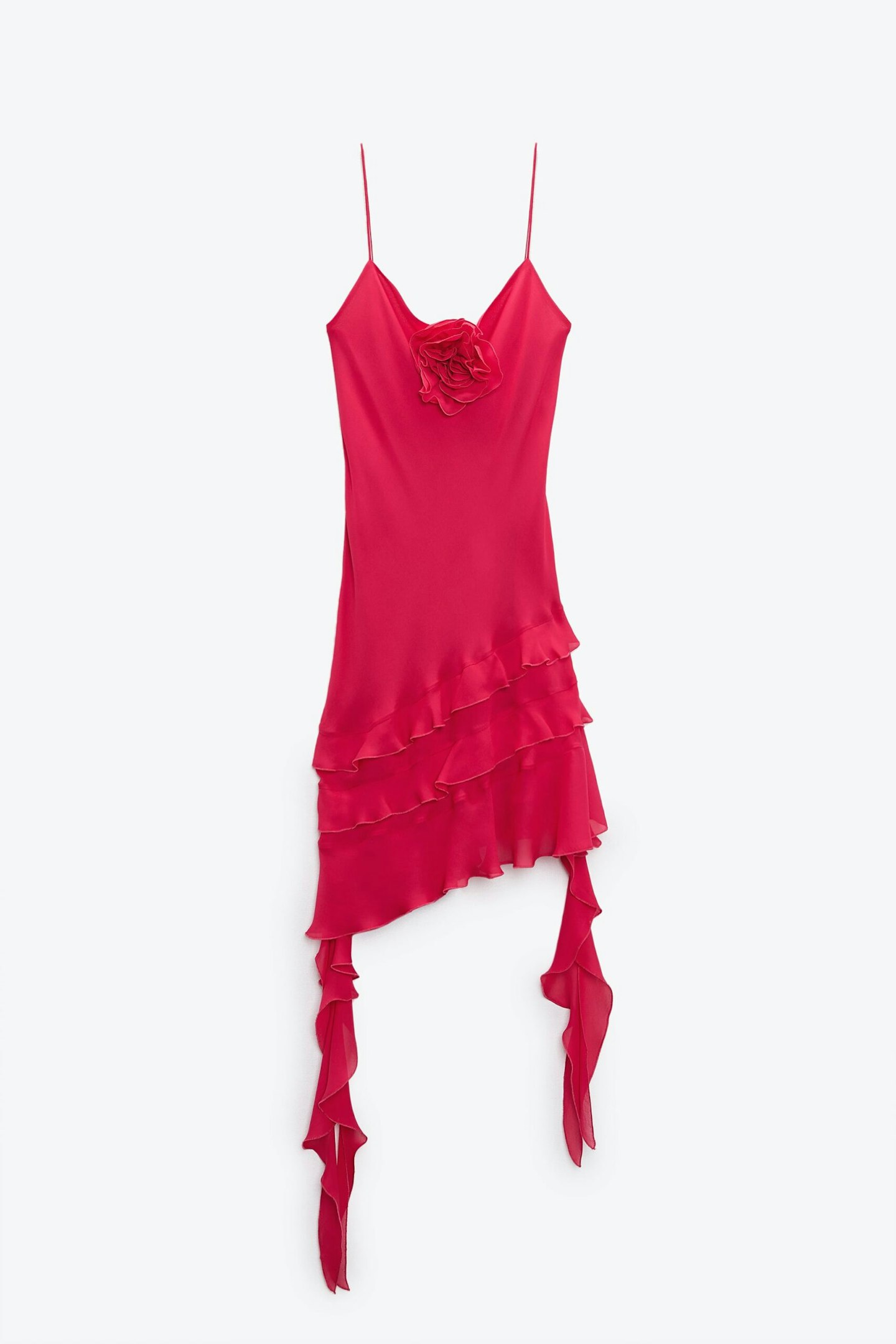 Zara, Ruffled Dress With Flower