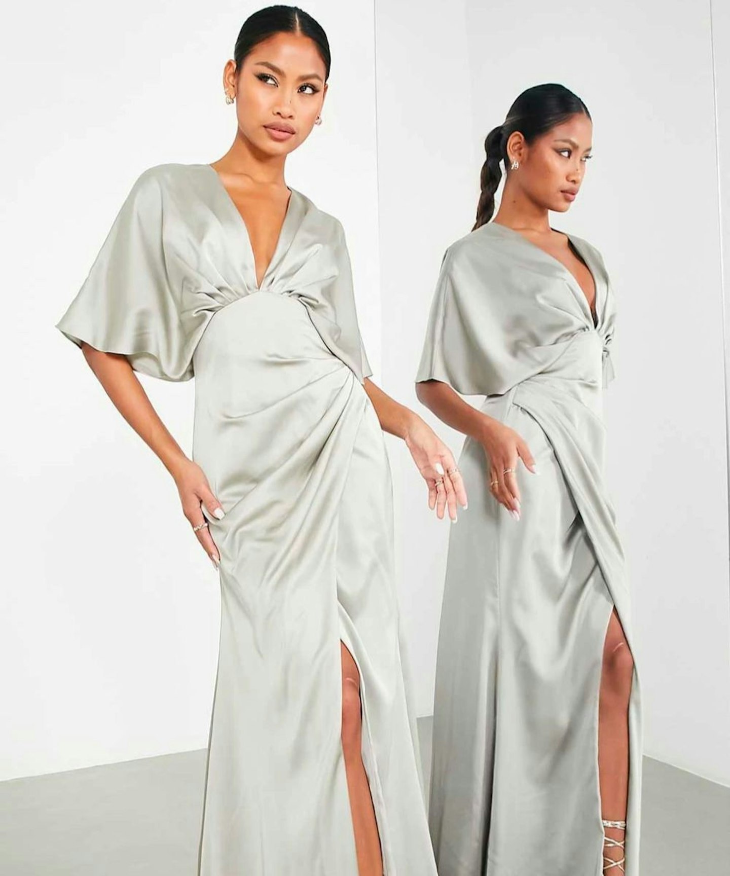 ASOS Edition Satin Kimono Sleeve Maxi Dress 
