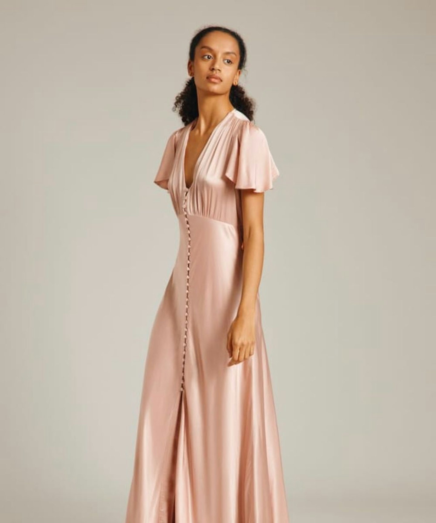 Ghost Delphine Satin Maxi Dress