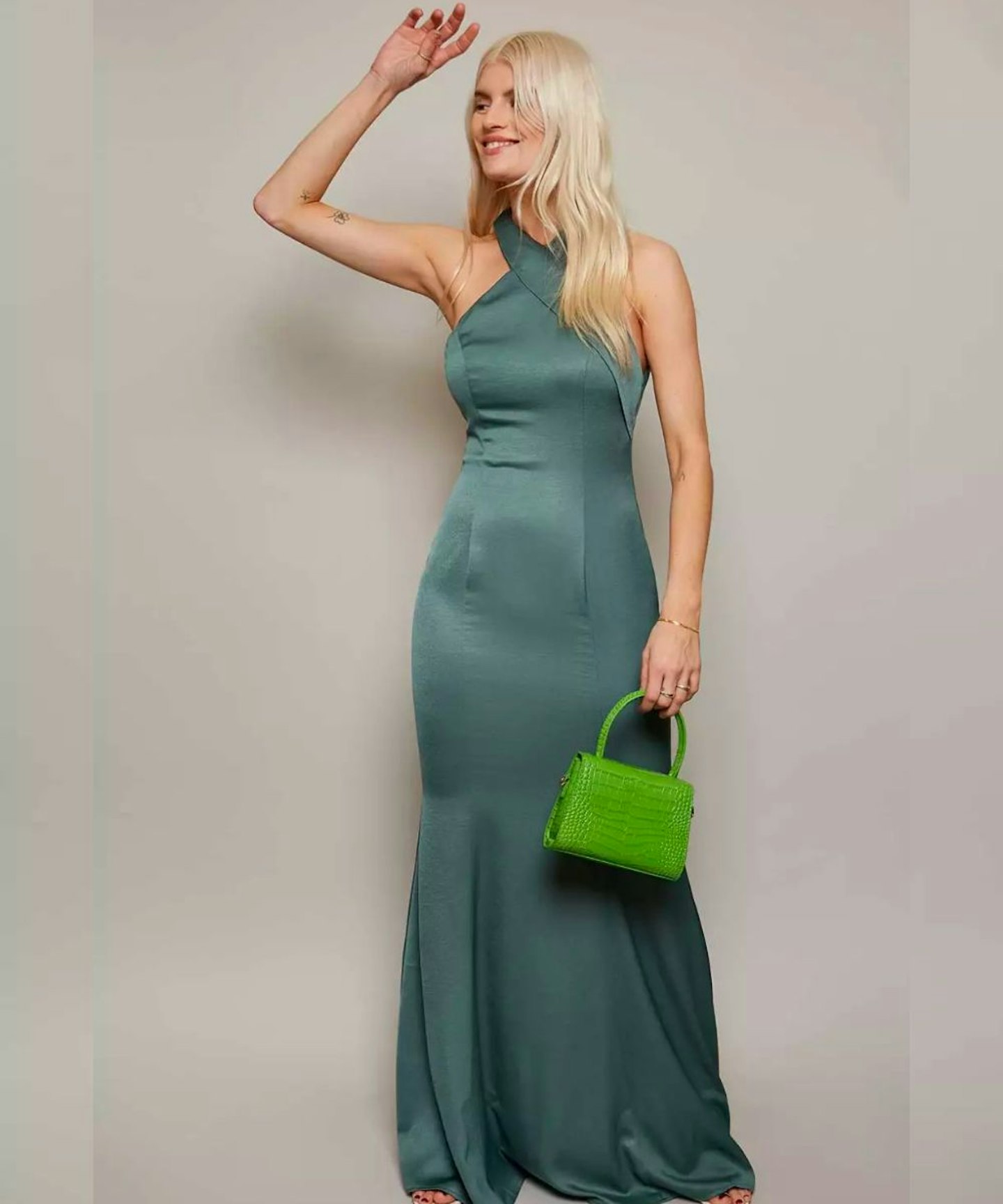 Little Mistress Trooper Bridesmaid Satin Maxi Dress