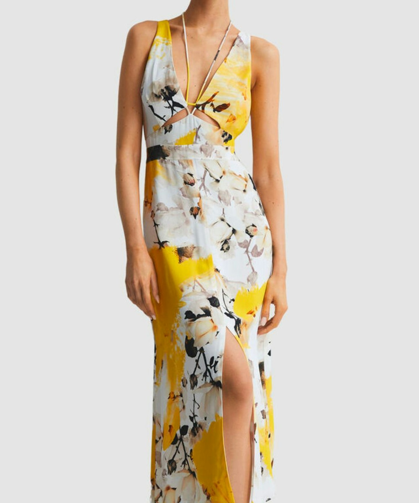 Reiss, Kasia Fitted Floral Print Midi Dress