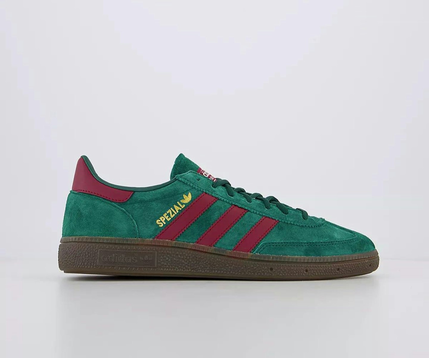 red and green adidas spezial trainers