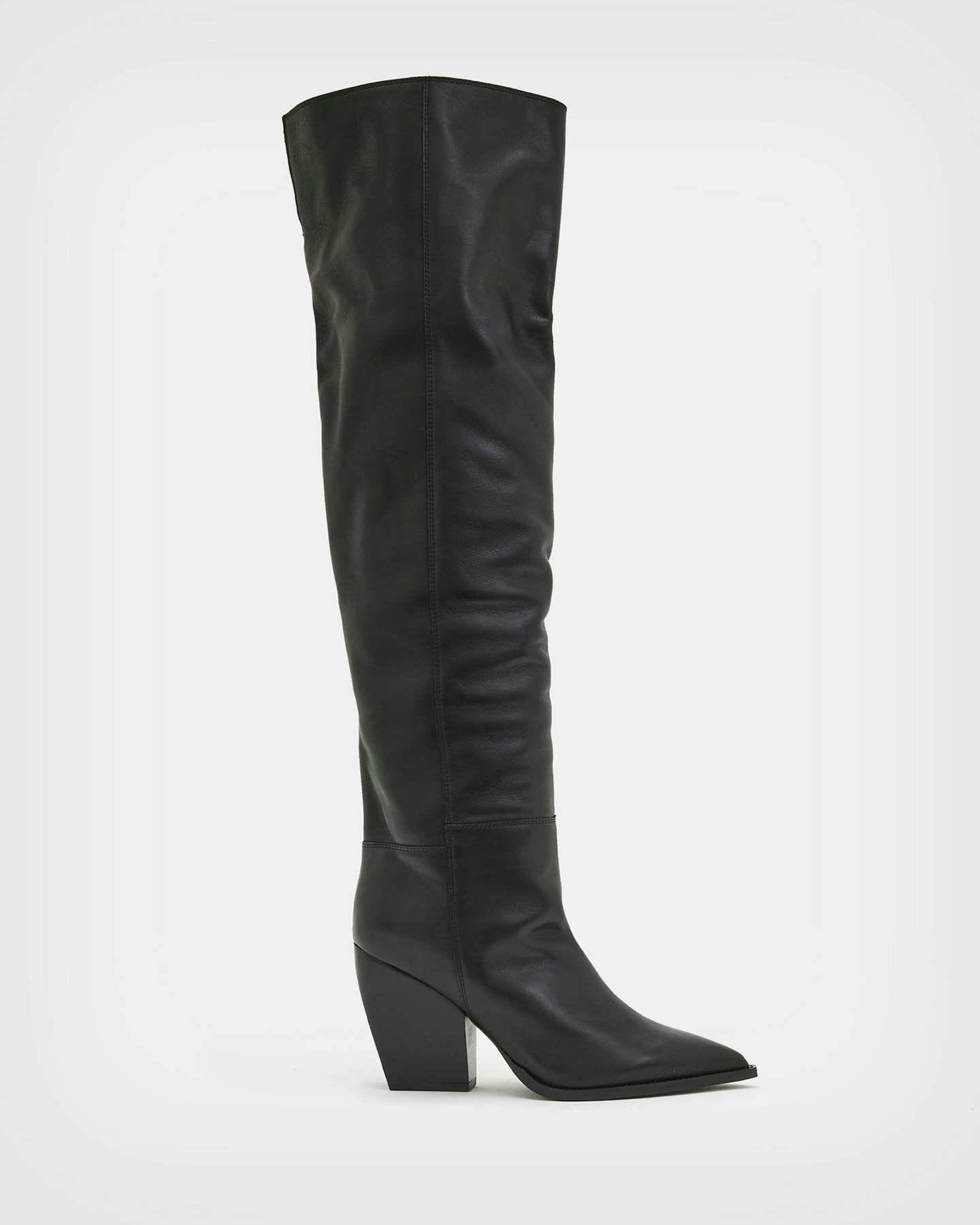 AllSaints, Reina Over-Knee Leather Heeled Boots