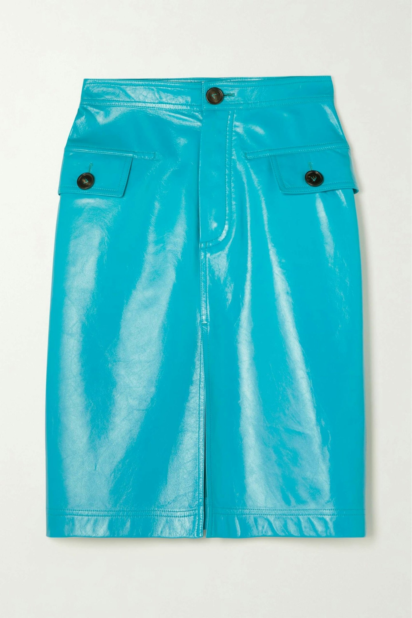 Bottega Veneta, Glossed-Leather Skirt