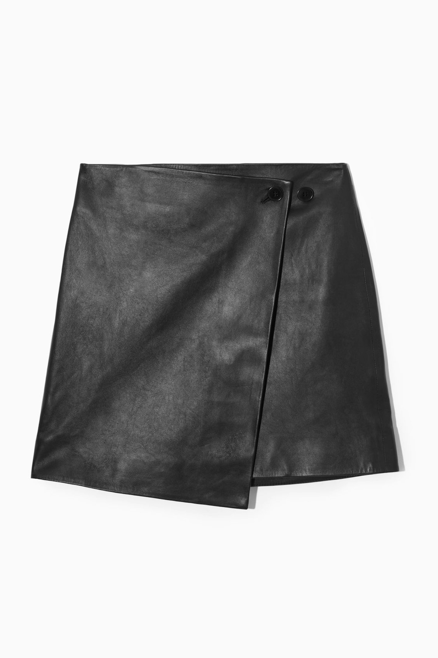 COS, Leather Mini Wrap Skirt