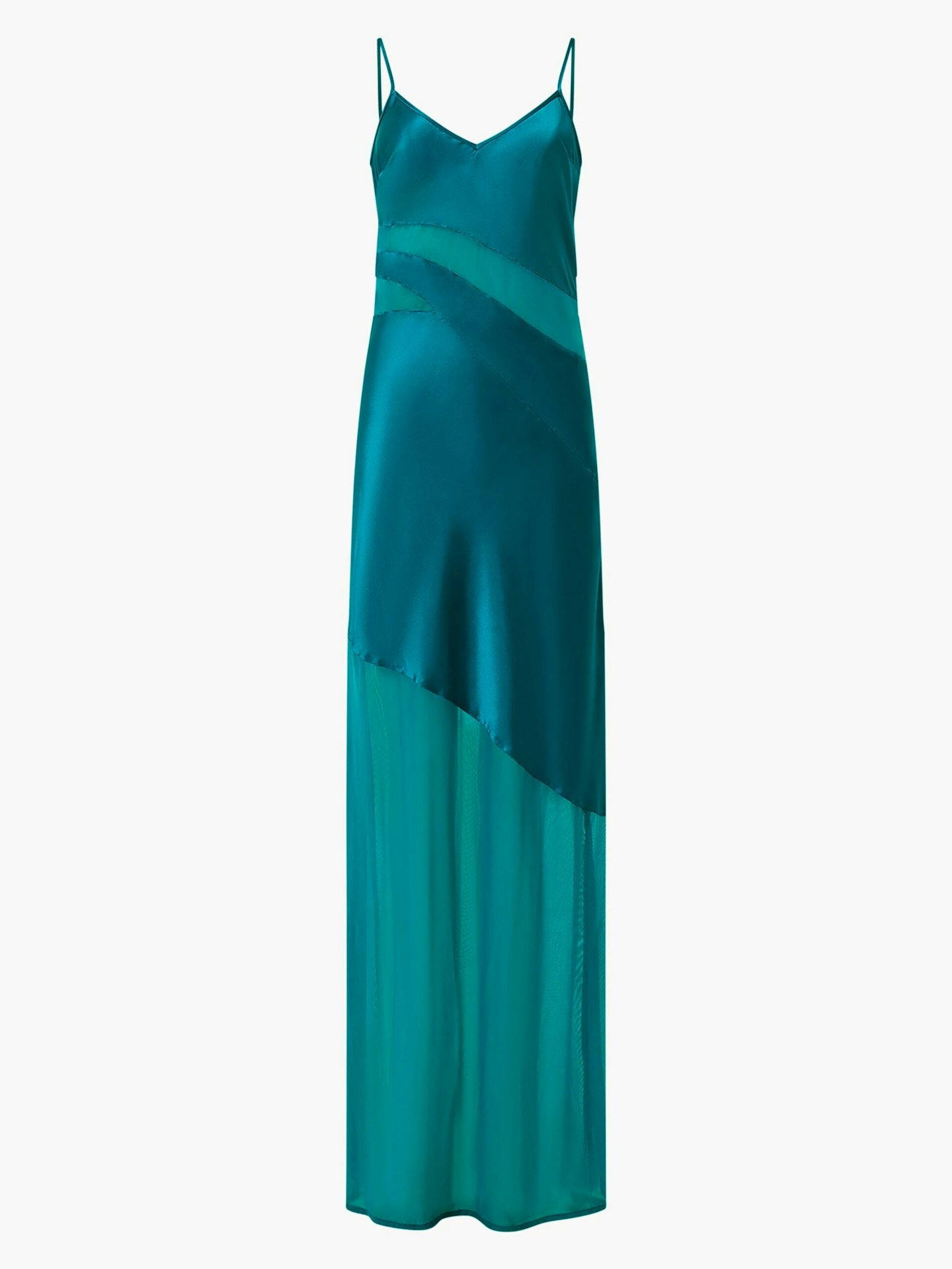 French Connection, Inu Satin Strappy Mesh Maxi Dress