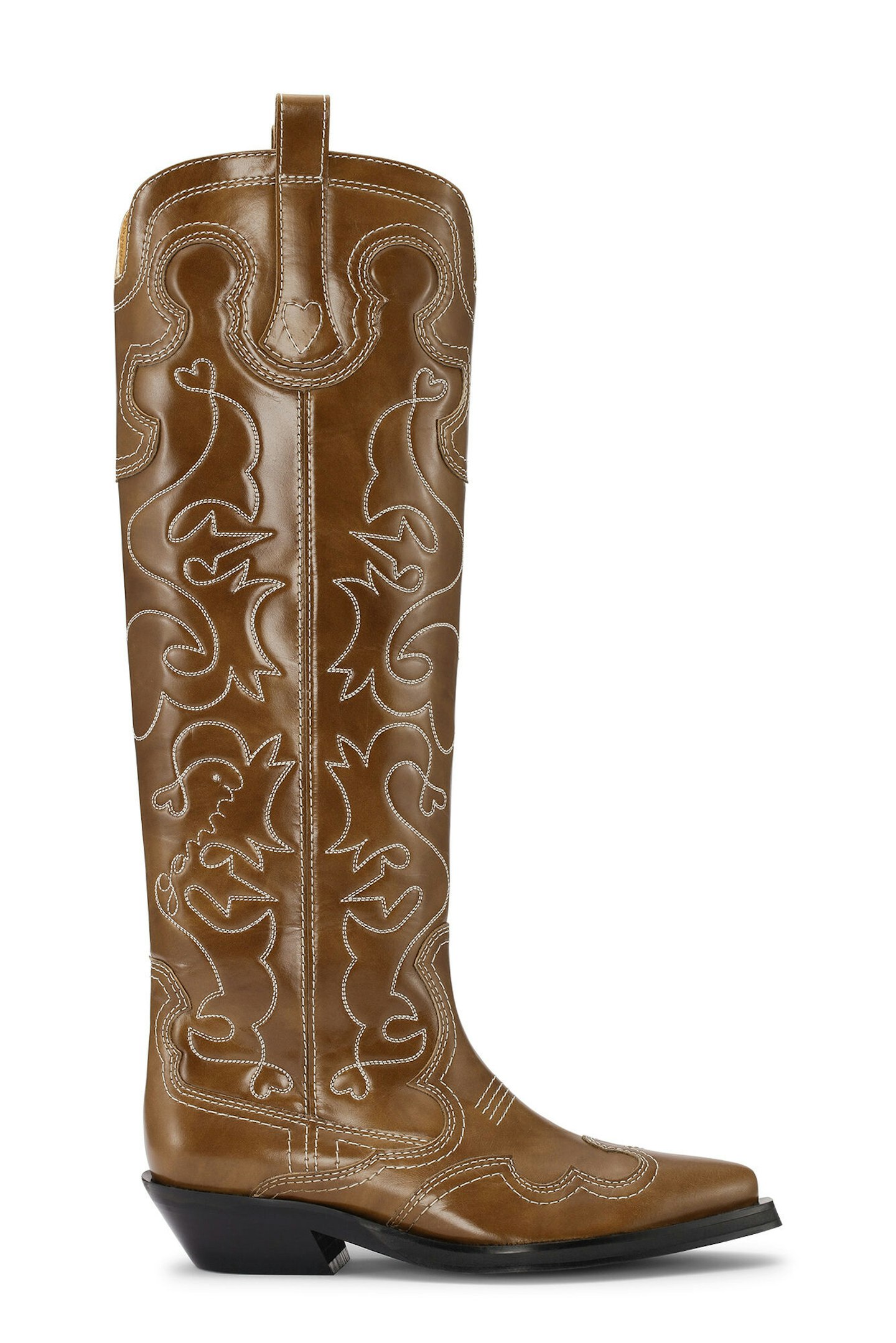 Ganni, Knee-High Embroidered Western Boots
