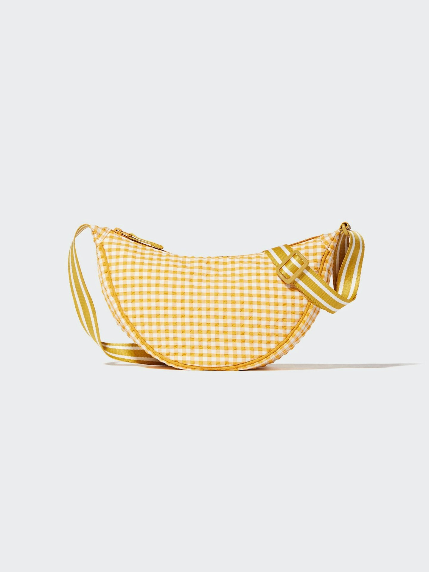 Uniqlo, Round Shoulder Gingham Bag In Yellow