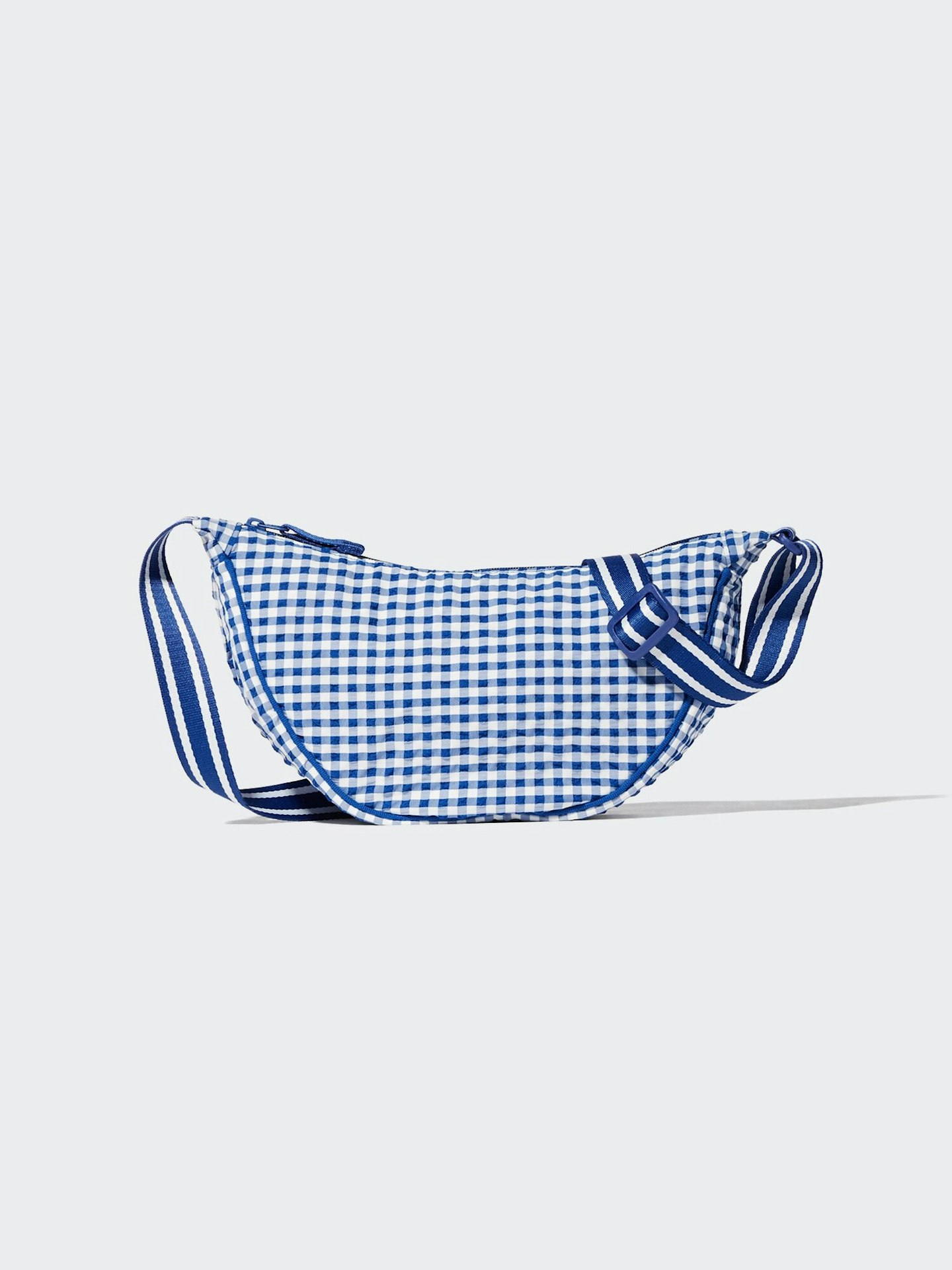 Uniqlo, Round Shoulder Gingham Bag In Blue