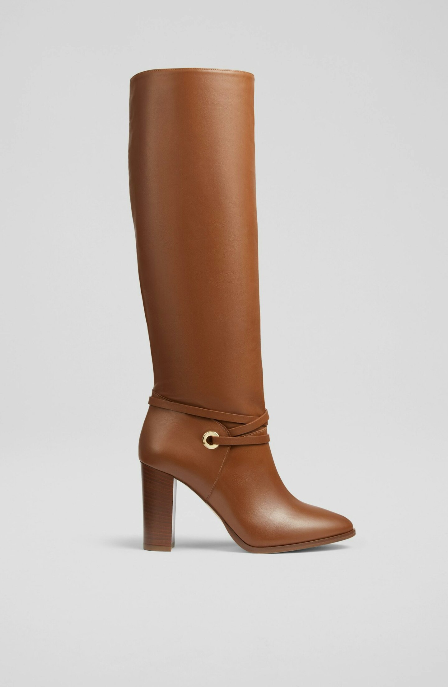 LK Bennett, Shelby Tan Leather Knee-High Boots