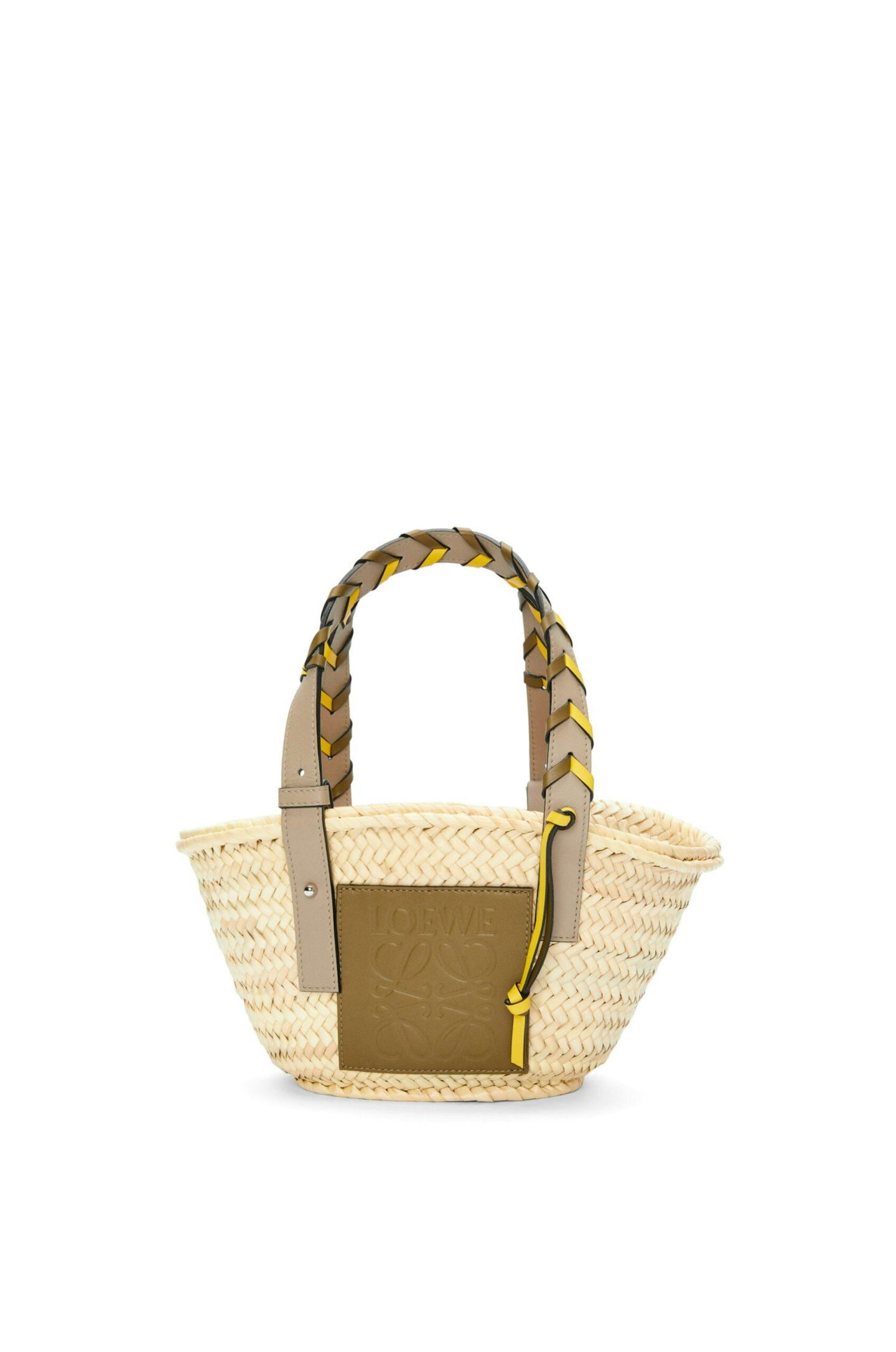 Loewe, Small Basket Bag In Palm Leaf With A Braided Handle In Calfskin