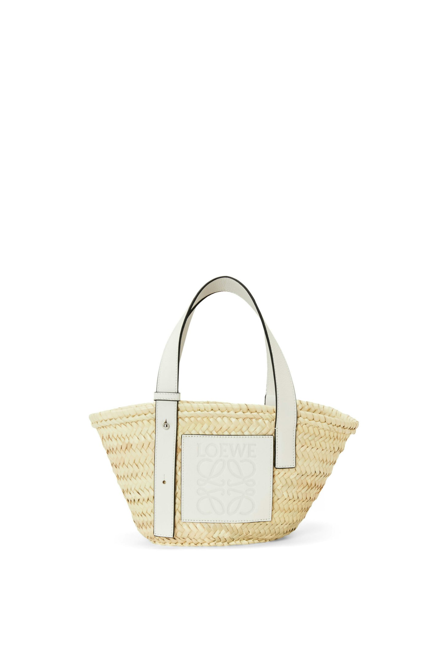 Loewe, Small Basket Bag In Palm Leaf And Calfskin