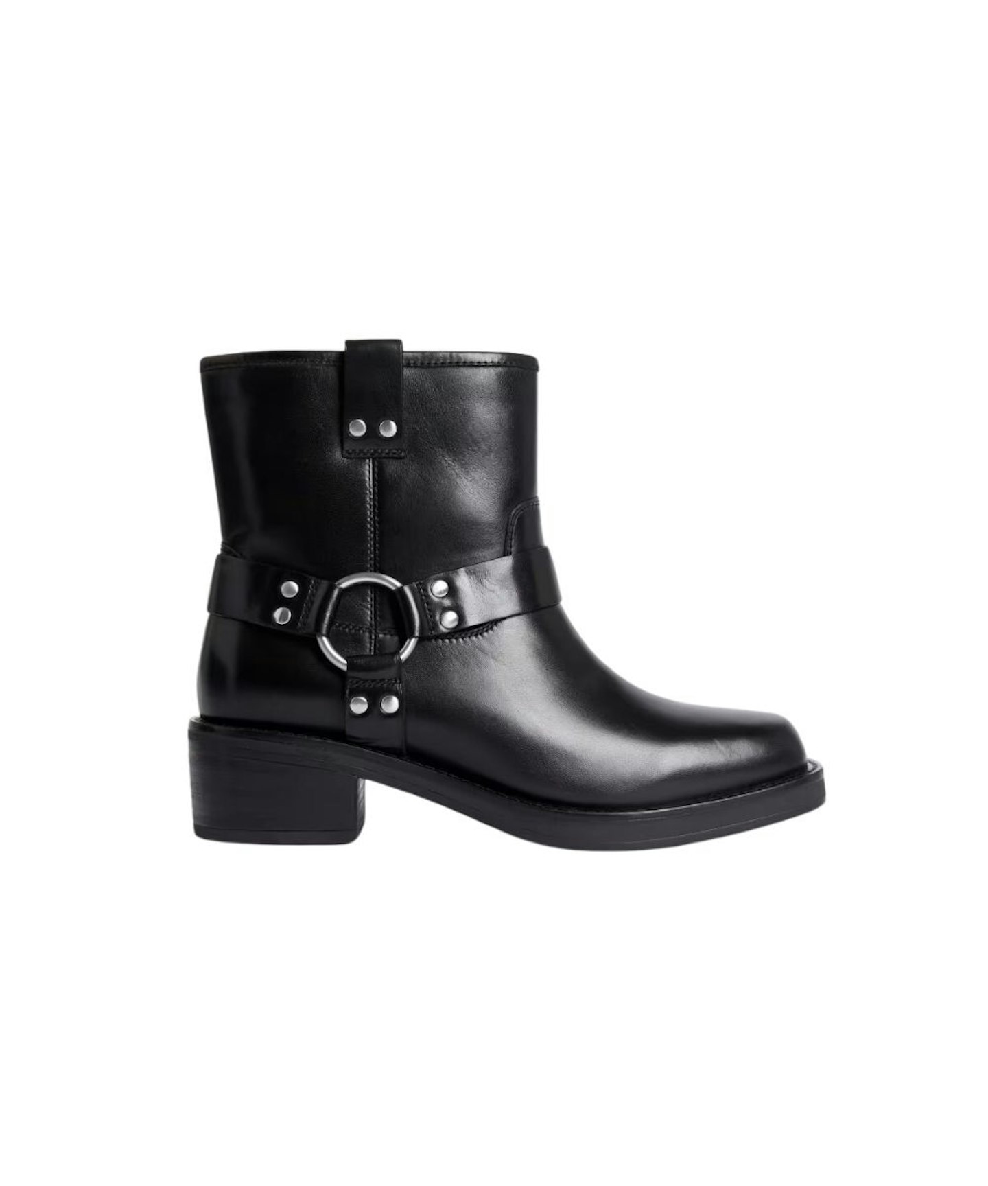 M&S block heel biker boots