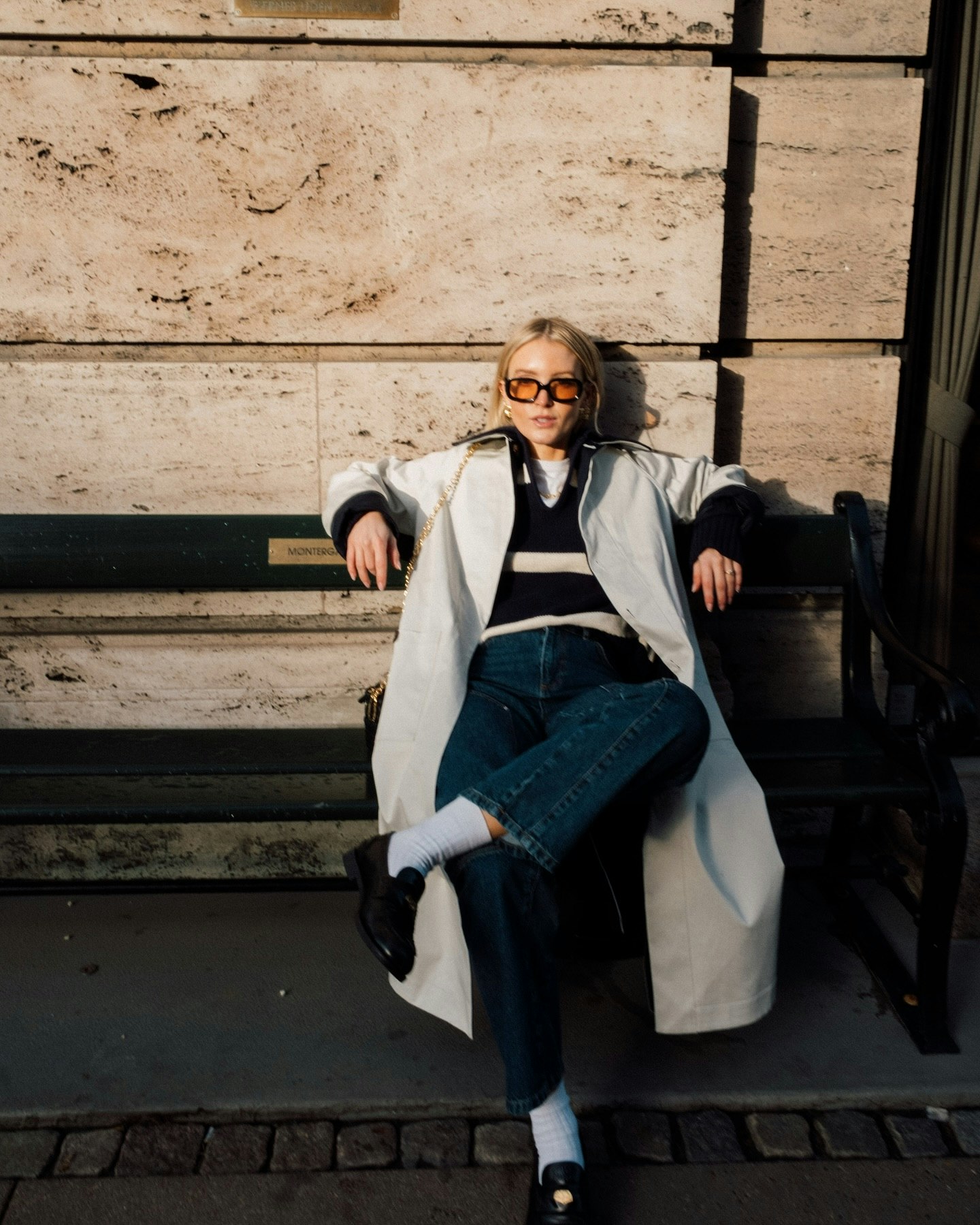 Polly Sayer in the Aligne Barnaby coat