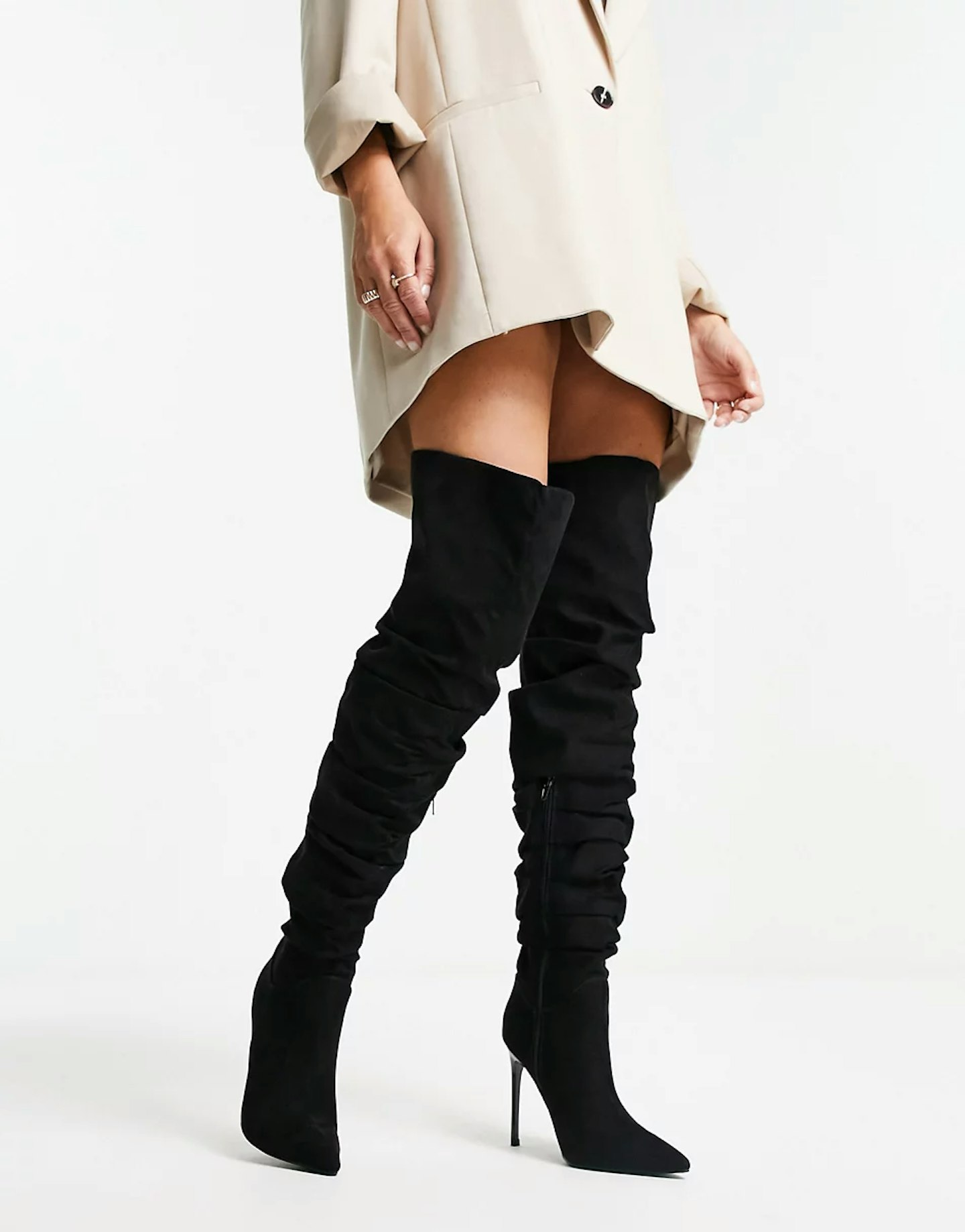 ASOS DESIGN, Kingdom Heeled Ruched Over The Knee Boots