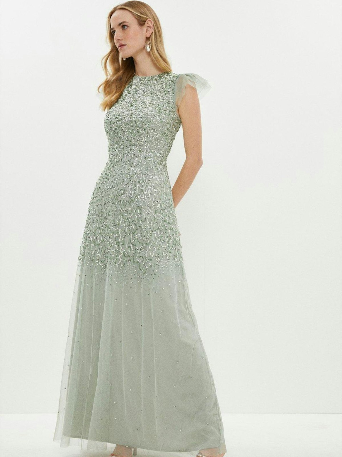 Coast, Angel Sleeve Sequin Maxi Dress