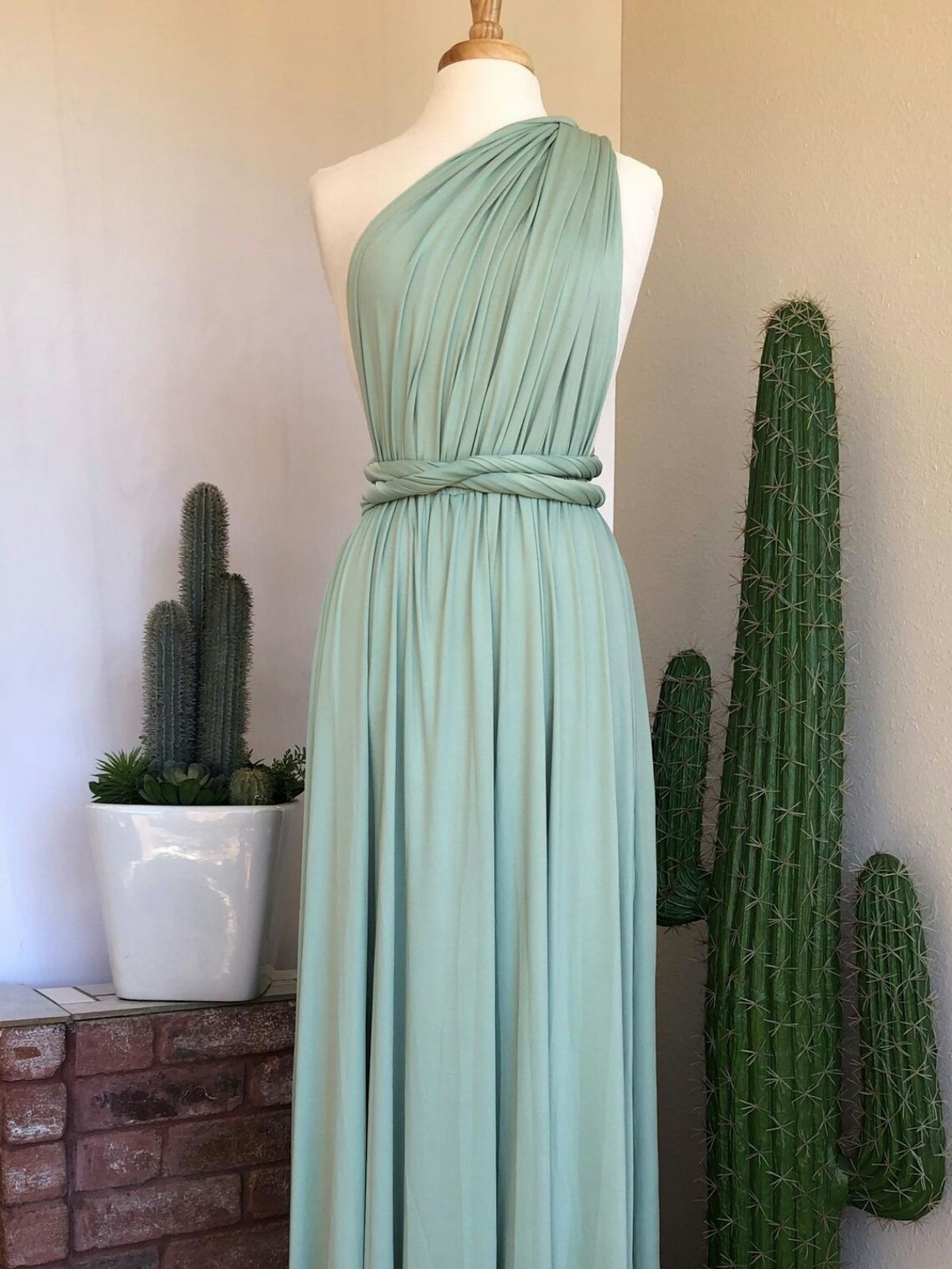 Etsy, Convertible Sage Bridesmaid Dress