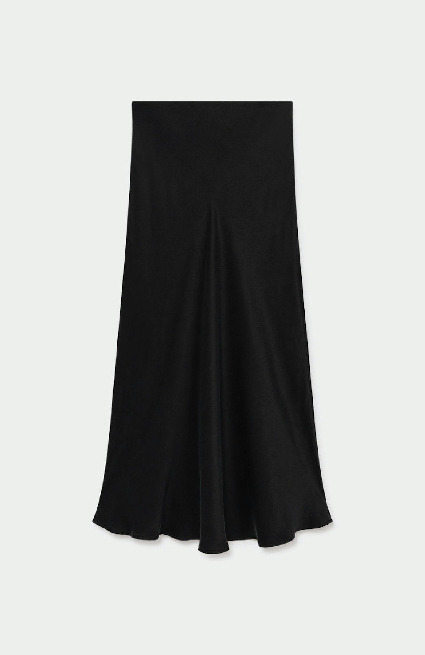 Silk Laundry, Long Bias-Cut Skirt Black