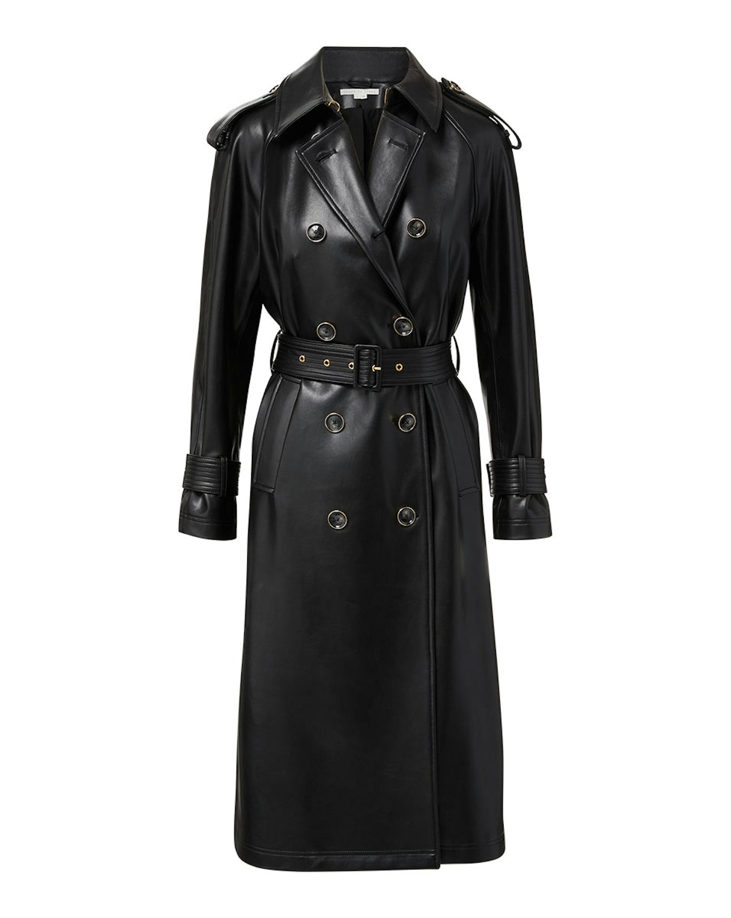 Veronica Beard, Conneley Vegan Leather Dickey Trench Coat