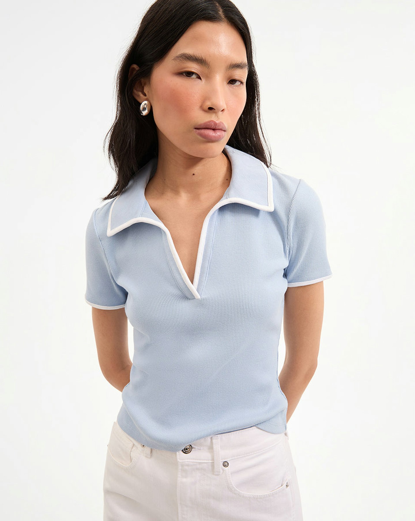 Veronica Beard, Kearney Tee With Contrast Piping