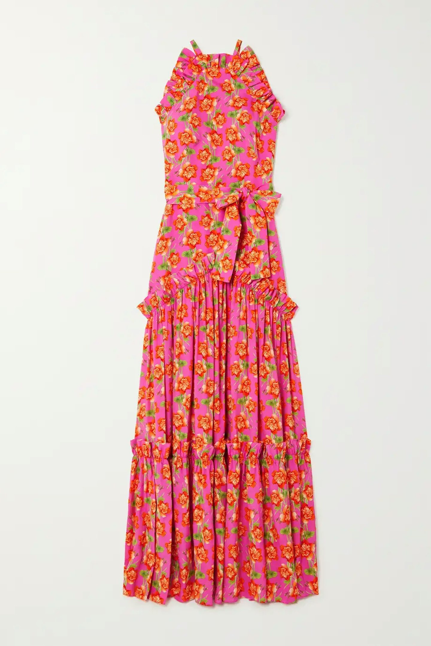 Borgo De Nor Tatiana floral-print ruffled silk-crepe maxi dress