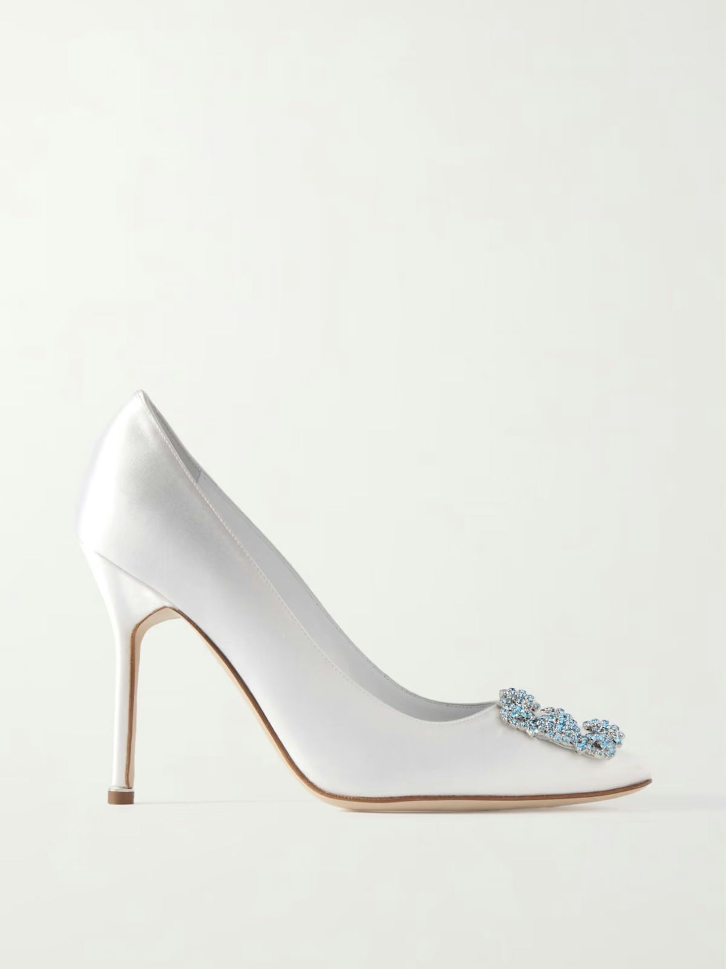 Manolo Blahnik, Hangisi Satin Embellished Court Shoes, £945