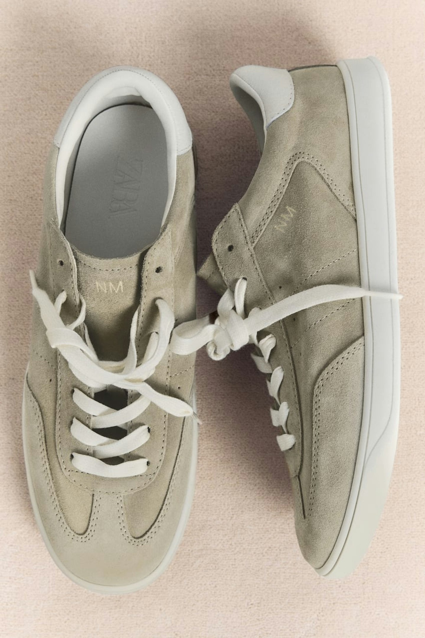 Zara, Beige Leather Trainers