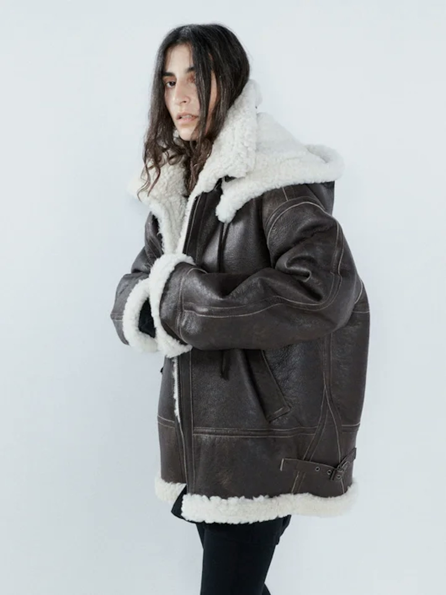Raey, Sheepskin Contrast Shearling Coat