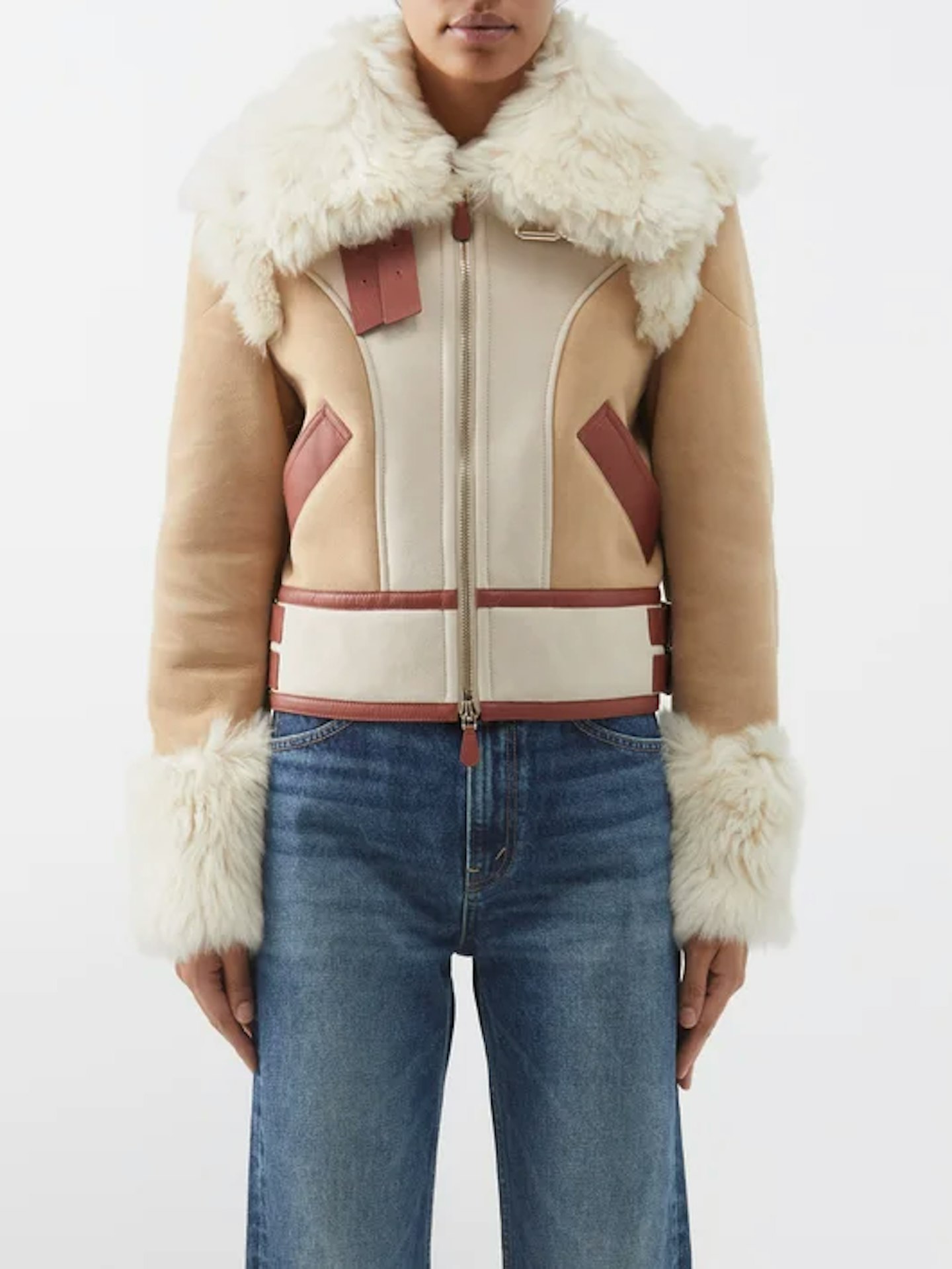 Chloe, Suede And Shearling Trimmed Jacket