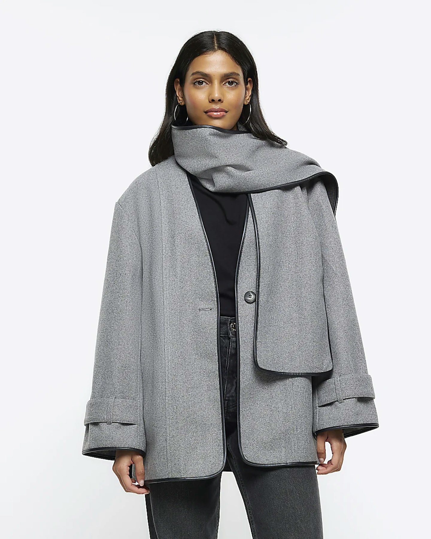 River Island, Scarf Detail Coat