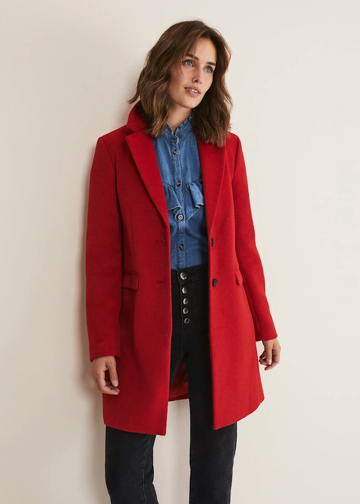 Phase Eight, Lydia Red Wool Smart Coat 