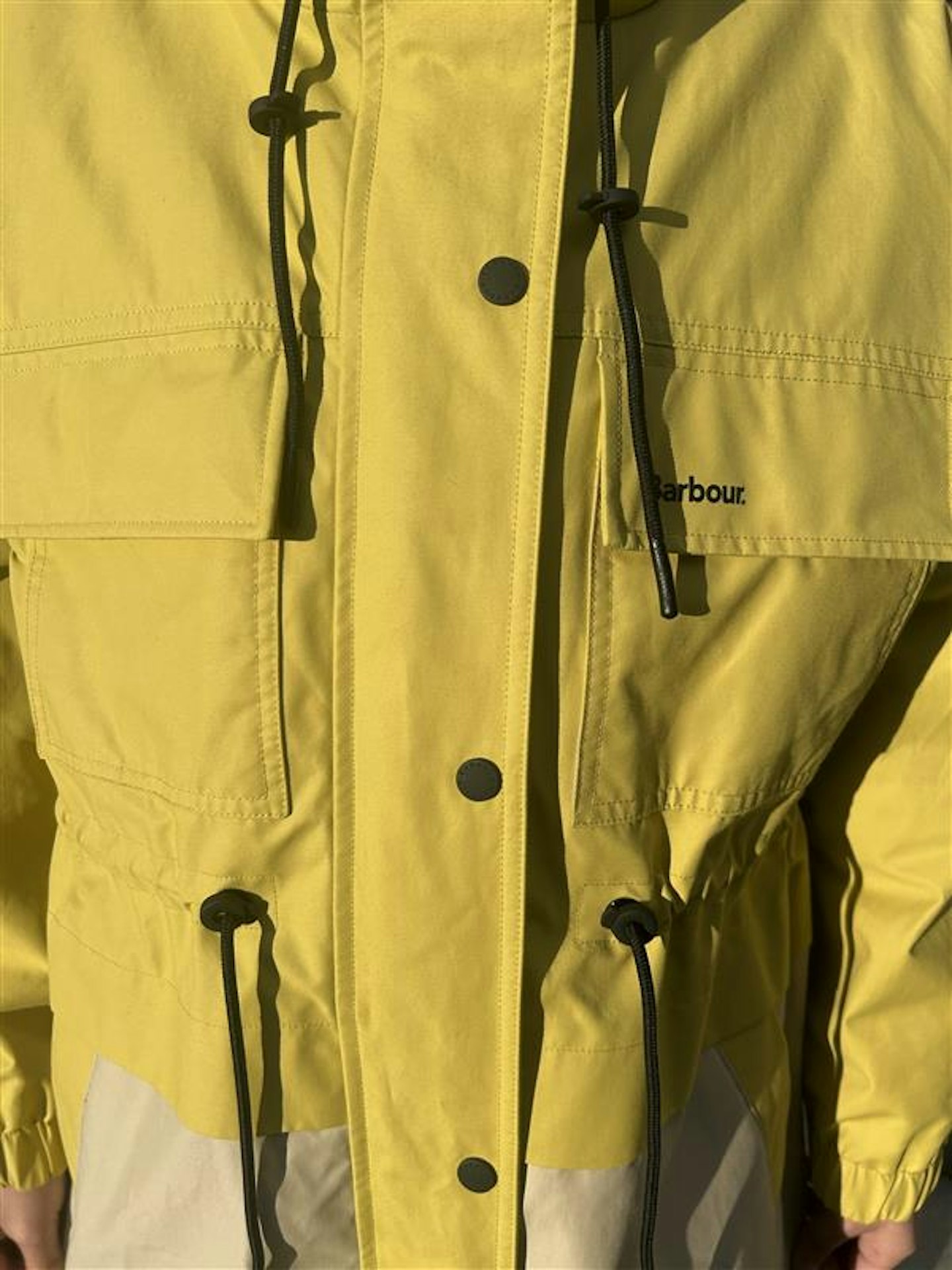 Barbour Evie Showerproof Parka, Limeade/Light Sand