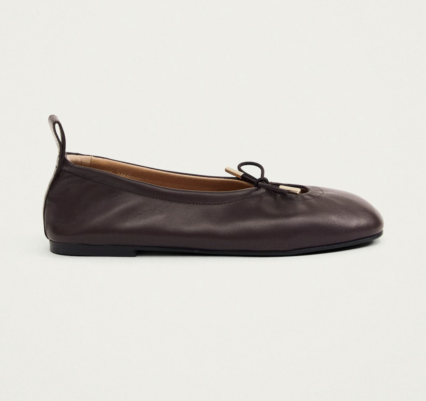 Alohas Rosalind Brown Leather Ballet Flats