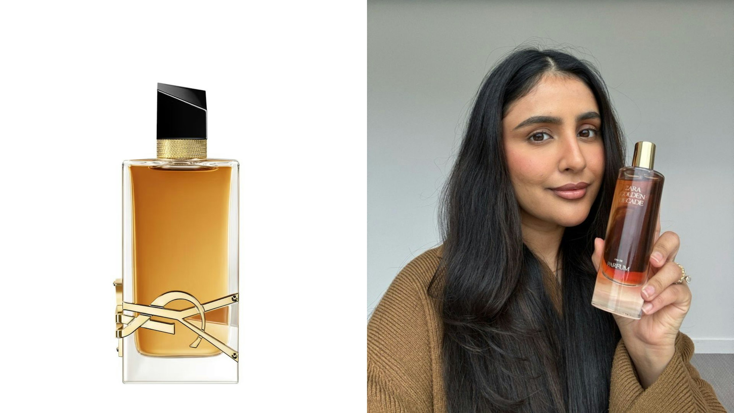 woman gold zara dress time 05 dupe Perfume Dupes That Rival Designer Scents From £9.99 Cocktail dress