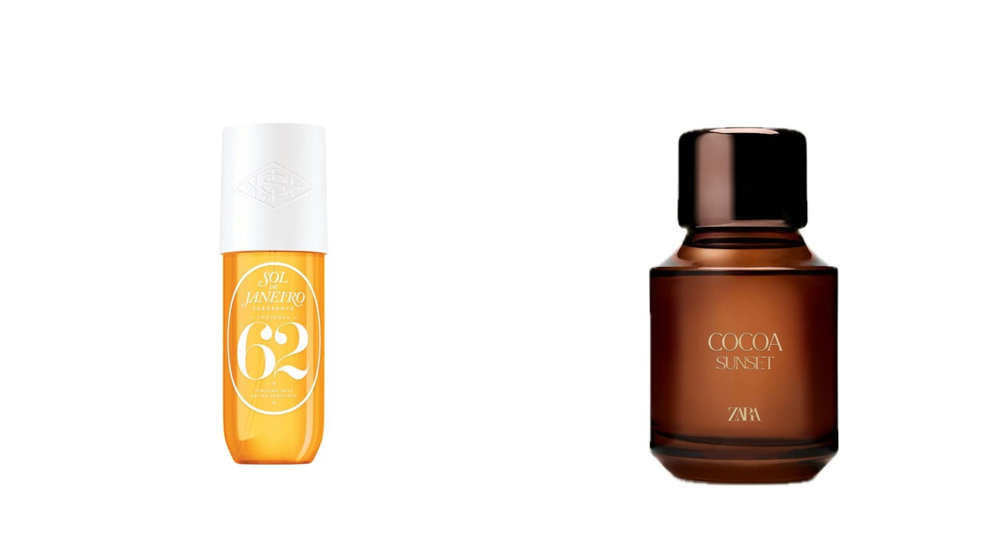 Zara Cocoa Sunset vs Sol de Janeiro Cheirosa 62 Perfume Mist