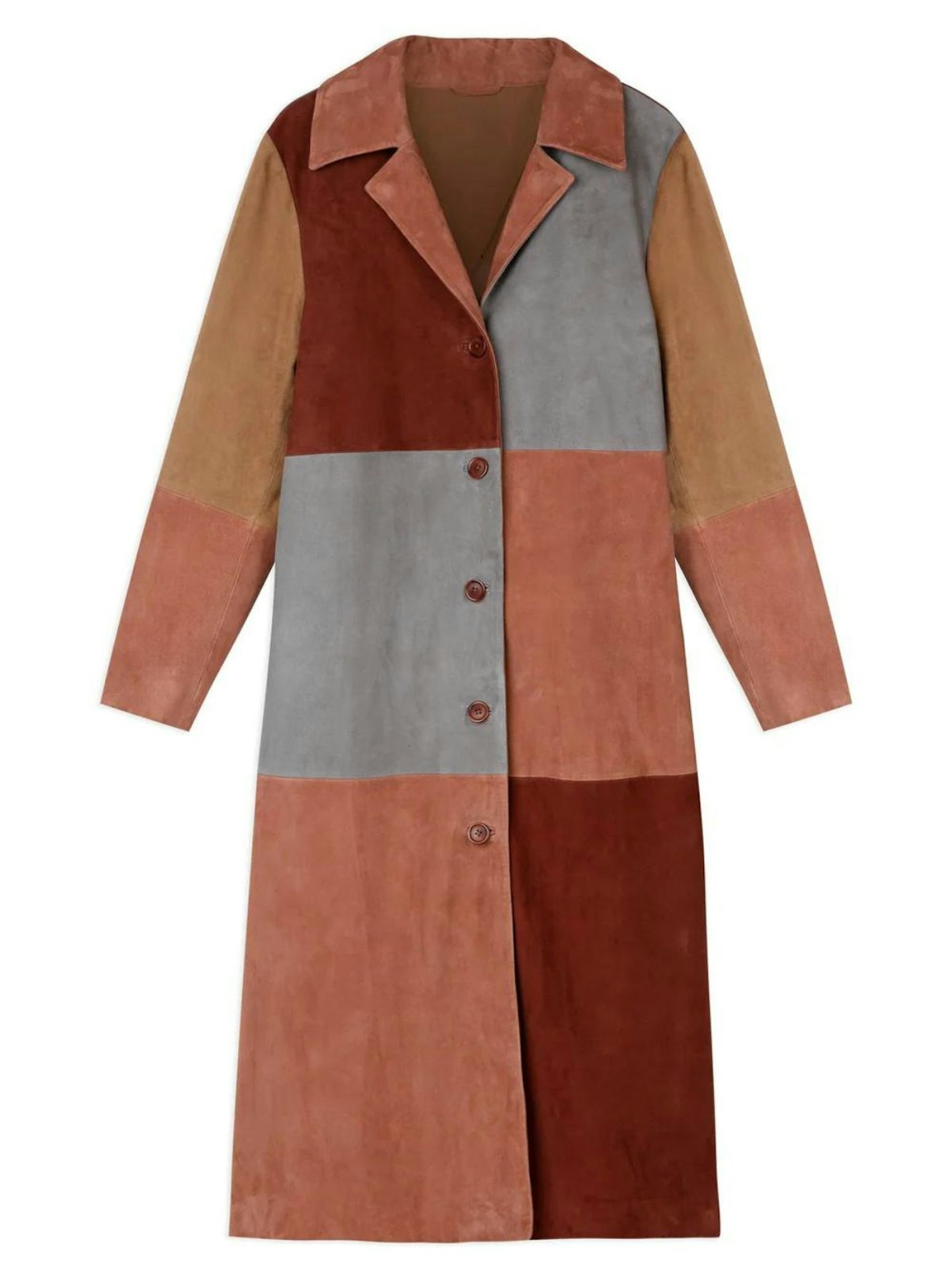 Gemini - Rixo Lindsey Patchwork Leather Midi Coat