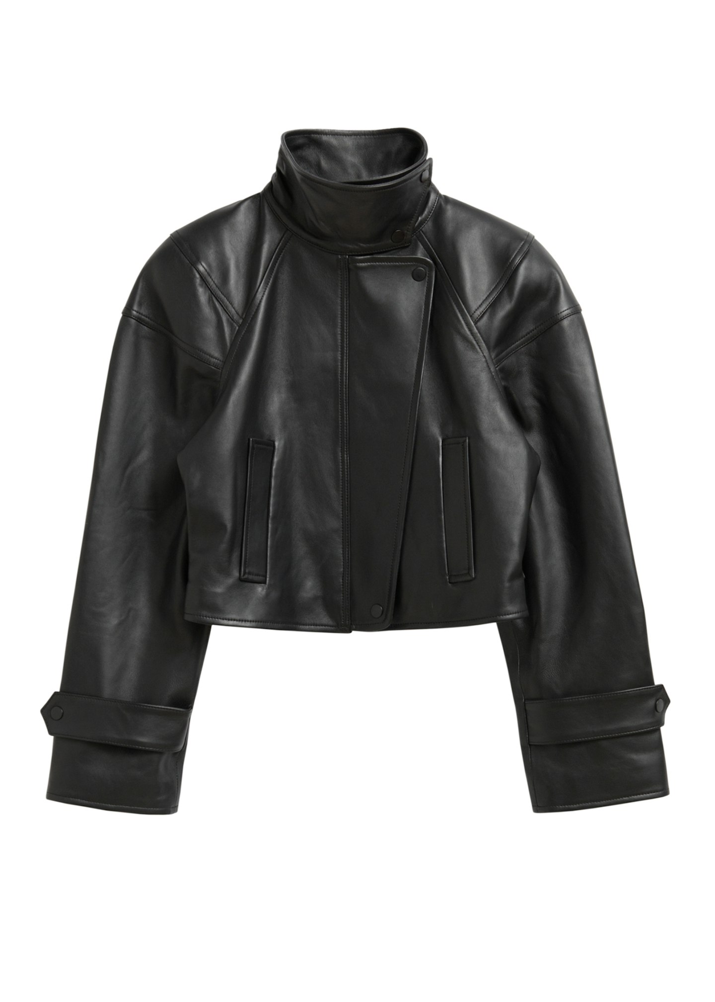 Black leather jacket and other stories lunchtime shop