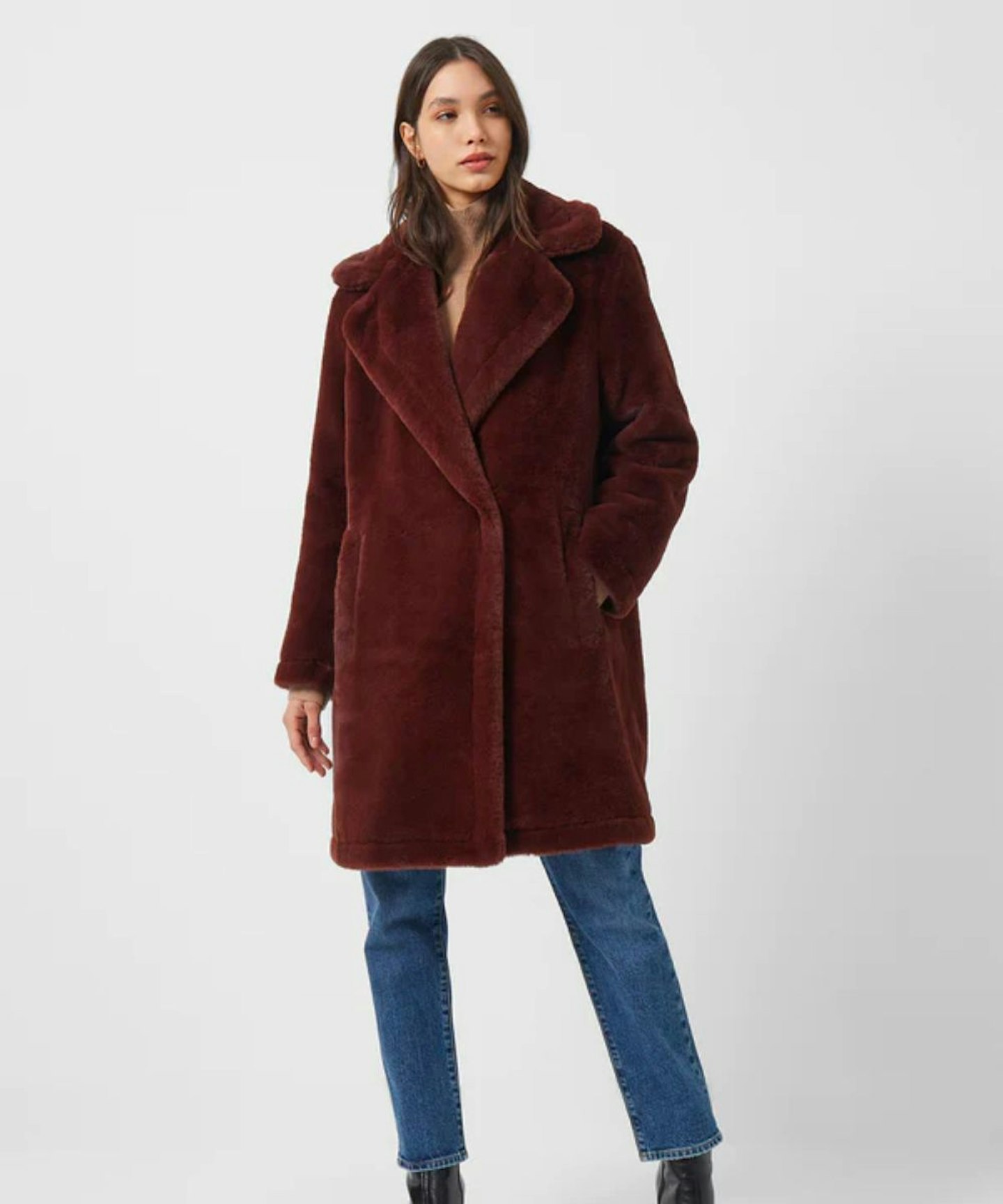 French Connection Buona Faux Fur Long Coat