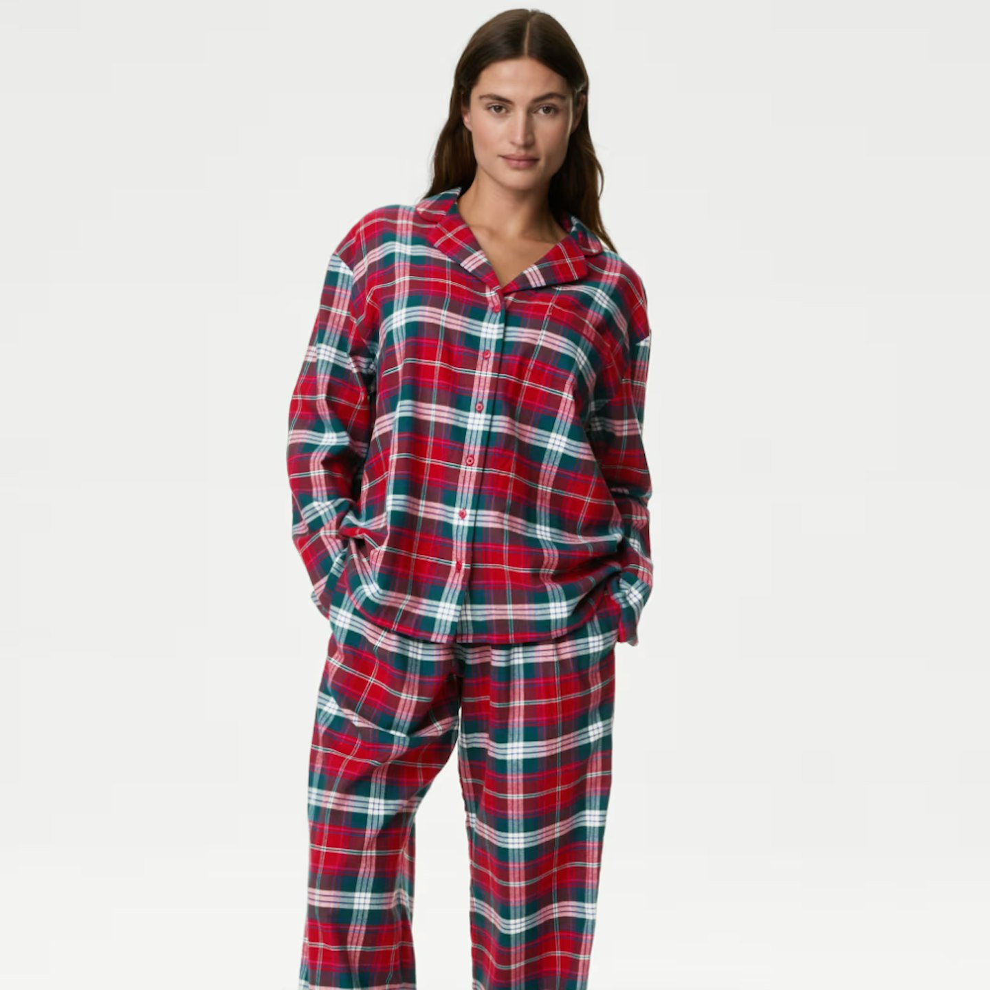 womens checked christmas pyjamas from M&S